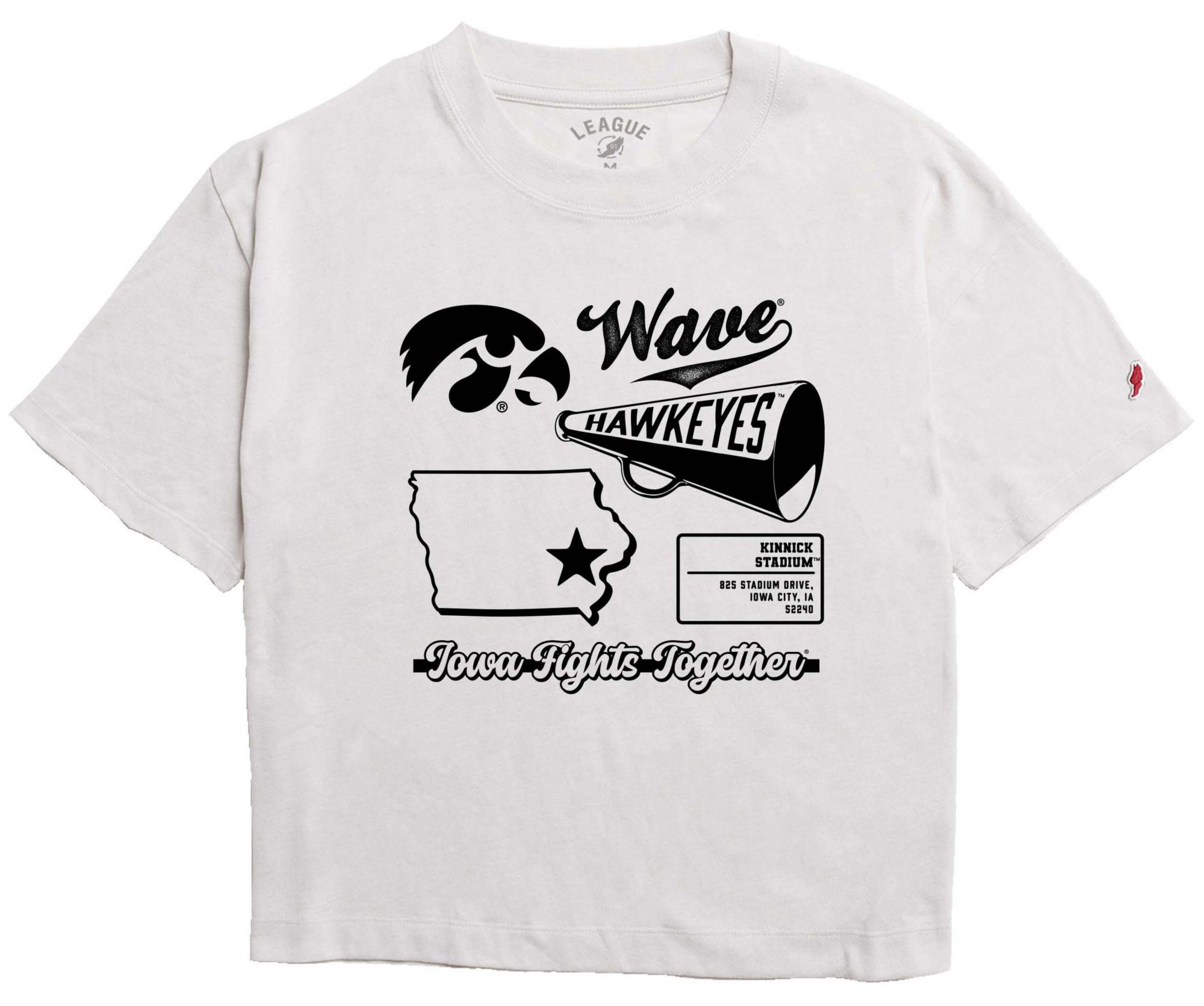 League-Legacy Women's Iowa Hawkeyes White Midi T-Shirt