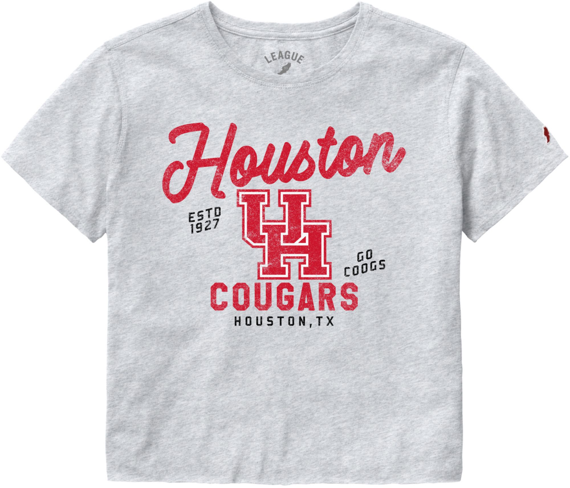 League-Legacy Women's Houston Cougars Gray Clothesline Cropped T-Shirt