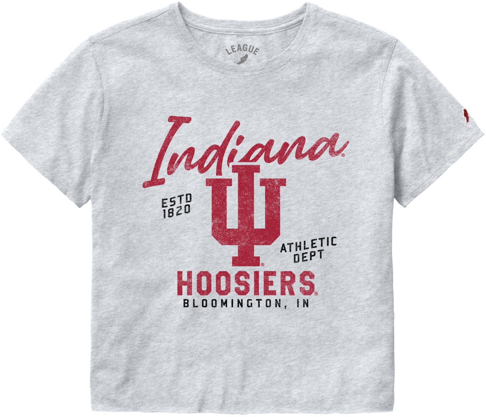 League-Legacy Women's Indiana Hoosiers Gray Clothesline Cropped T-Shirt