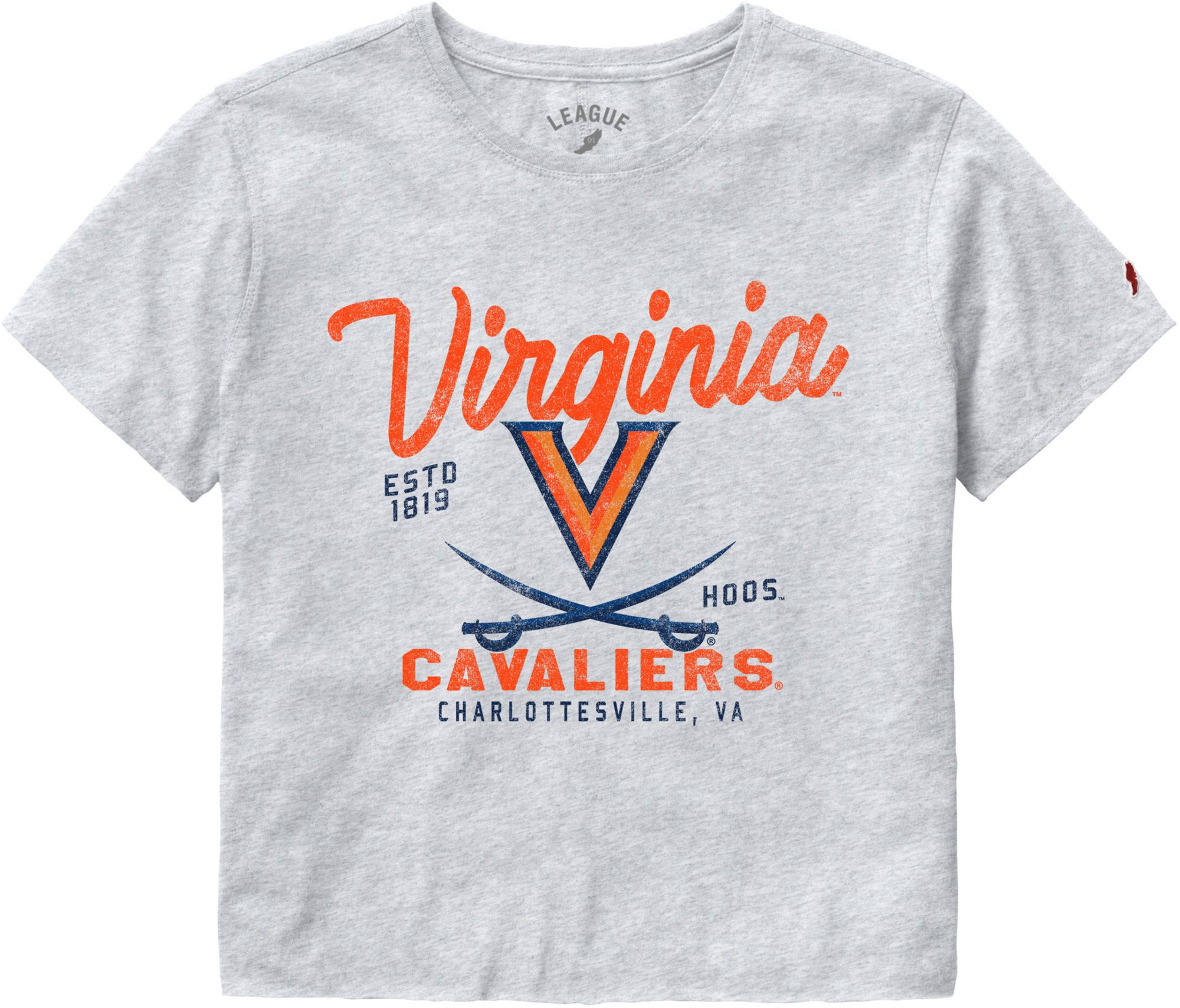 League-Legacy Women's Virginia Cavaliers Gray Clothesline Cropped T-Shirt