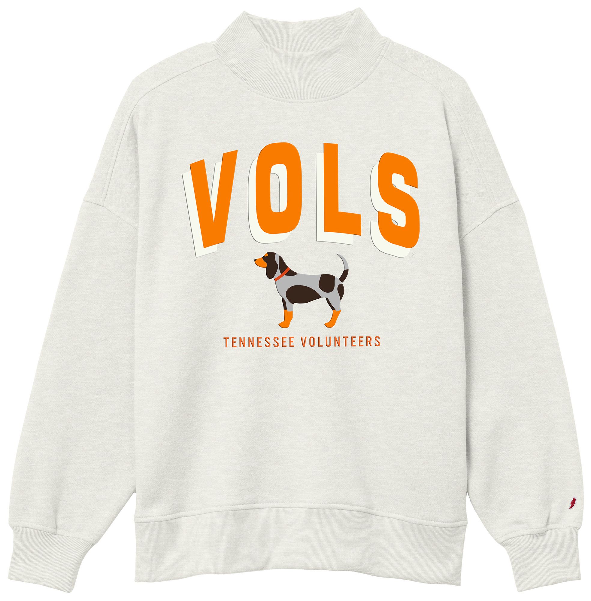 League-Legacy Women's Tennessee Volunteers White Mock Neck Crewneck Sweatshirt