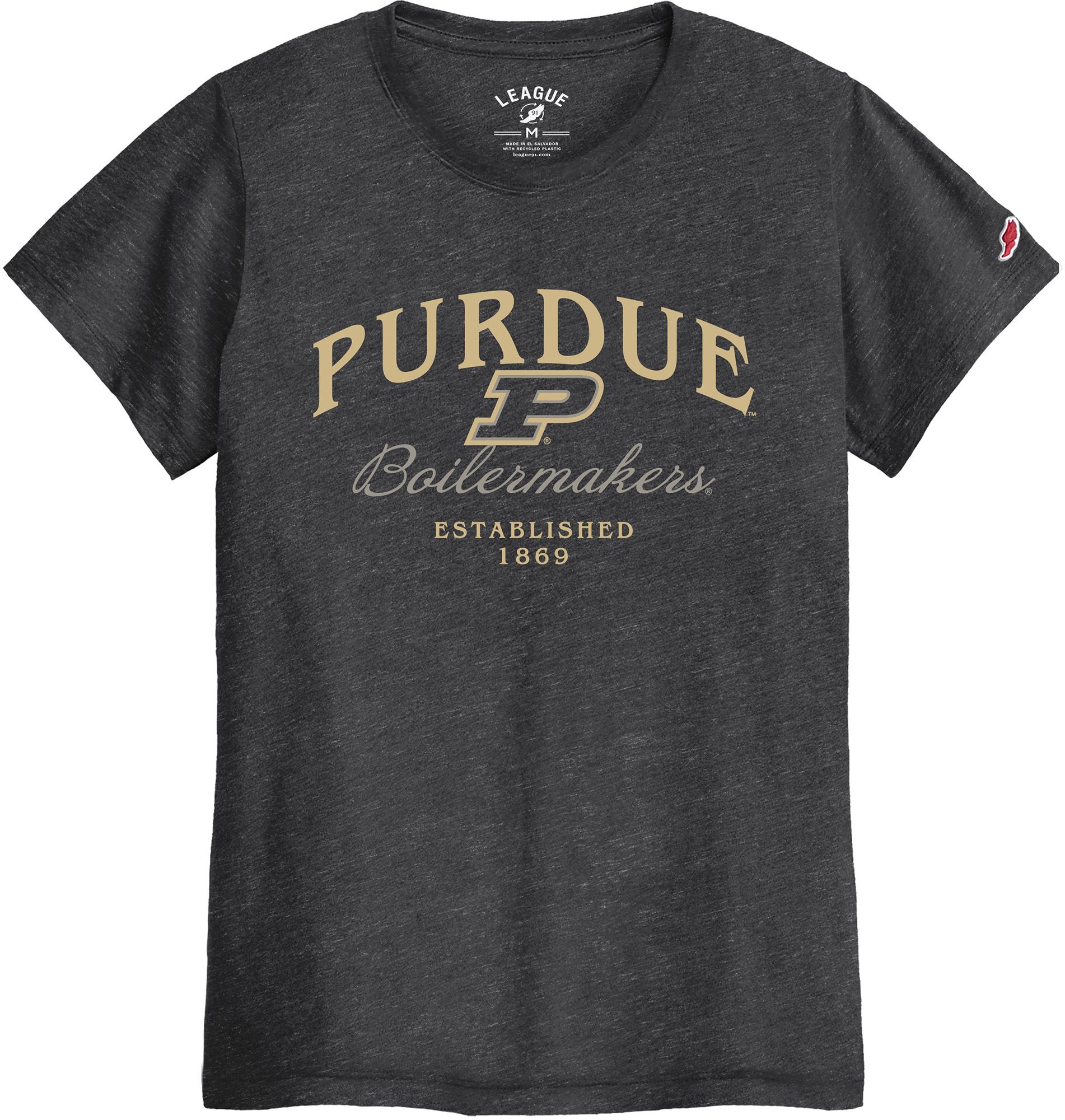 League-Legacy Women's Purdue Boilermakers Black Everyday Fan Intramural T-Shirt