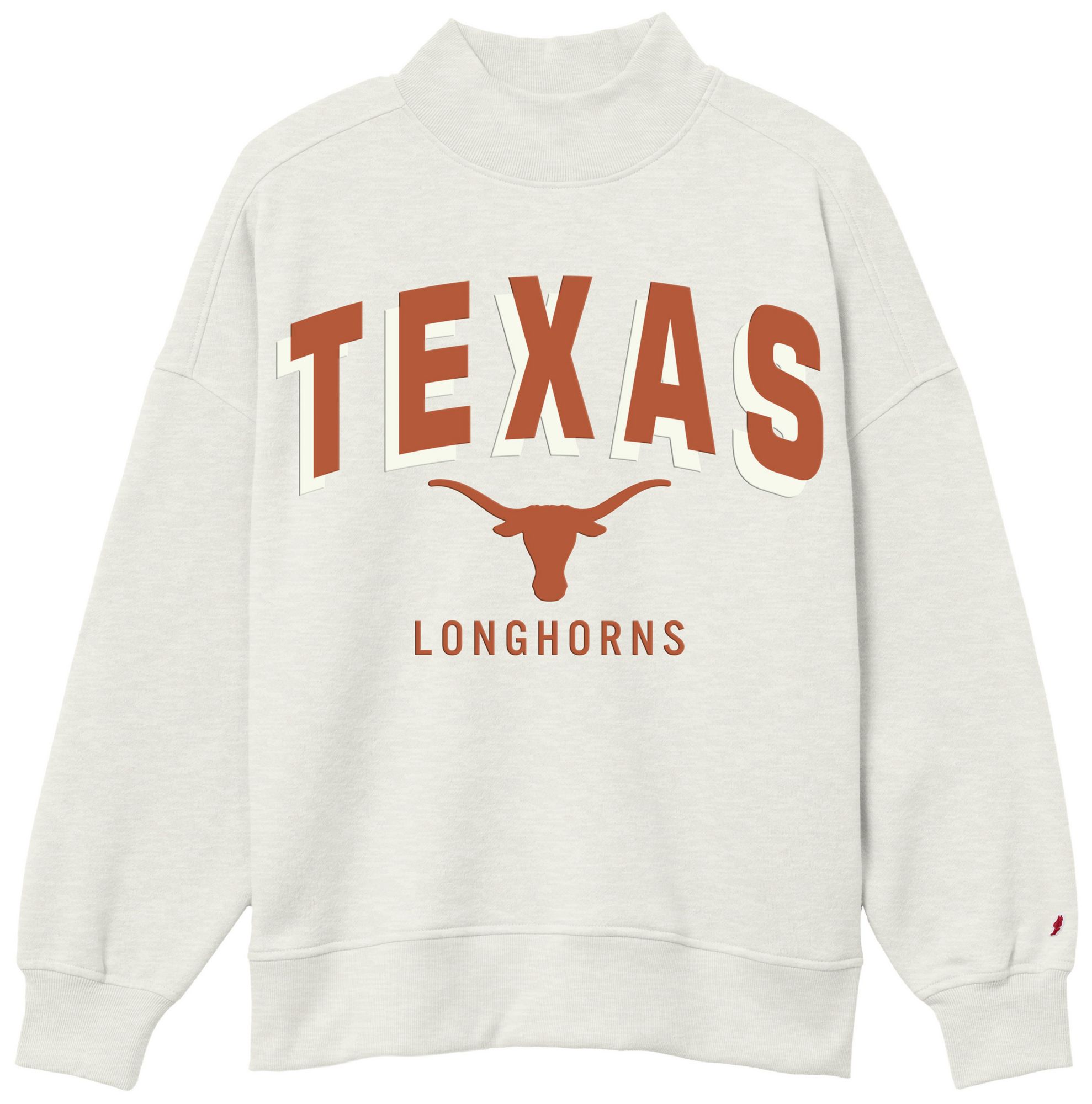 League-Legacy Women's Texas Longhorns Oatmeal Mascot Mockneck Sweatshirt