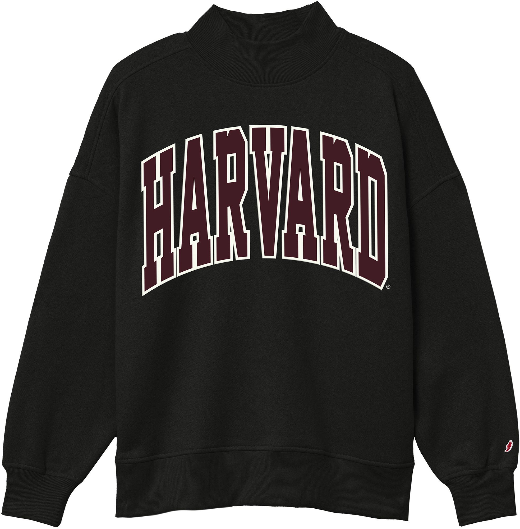 League-Legacy Women's Harvard Crimson Black Diana Mockneck Sweatshirt