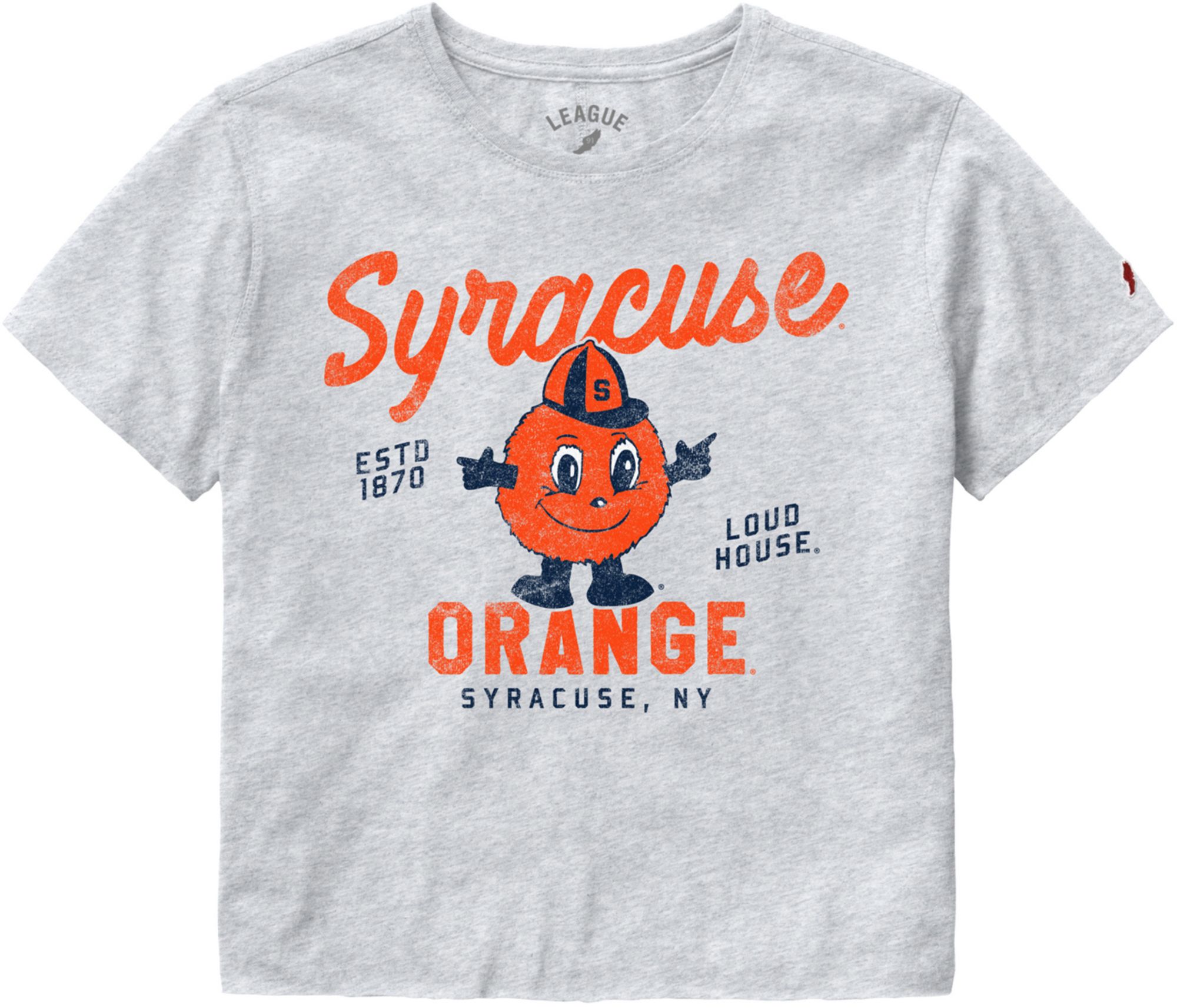 League-Legacy Women's Syracuse Orange Gray Clothesline Cropped T-Shirt