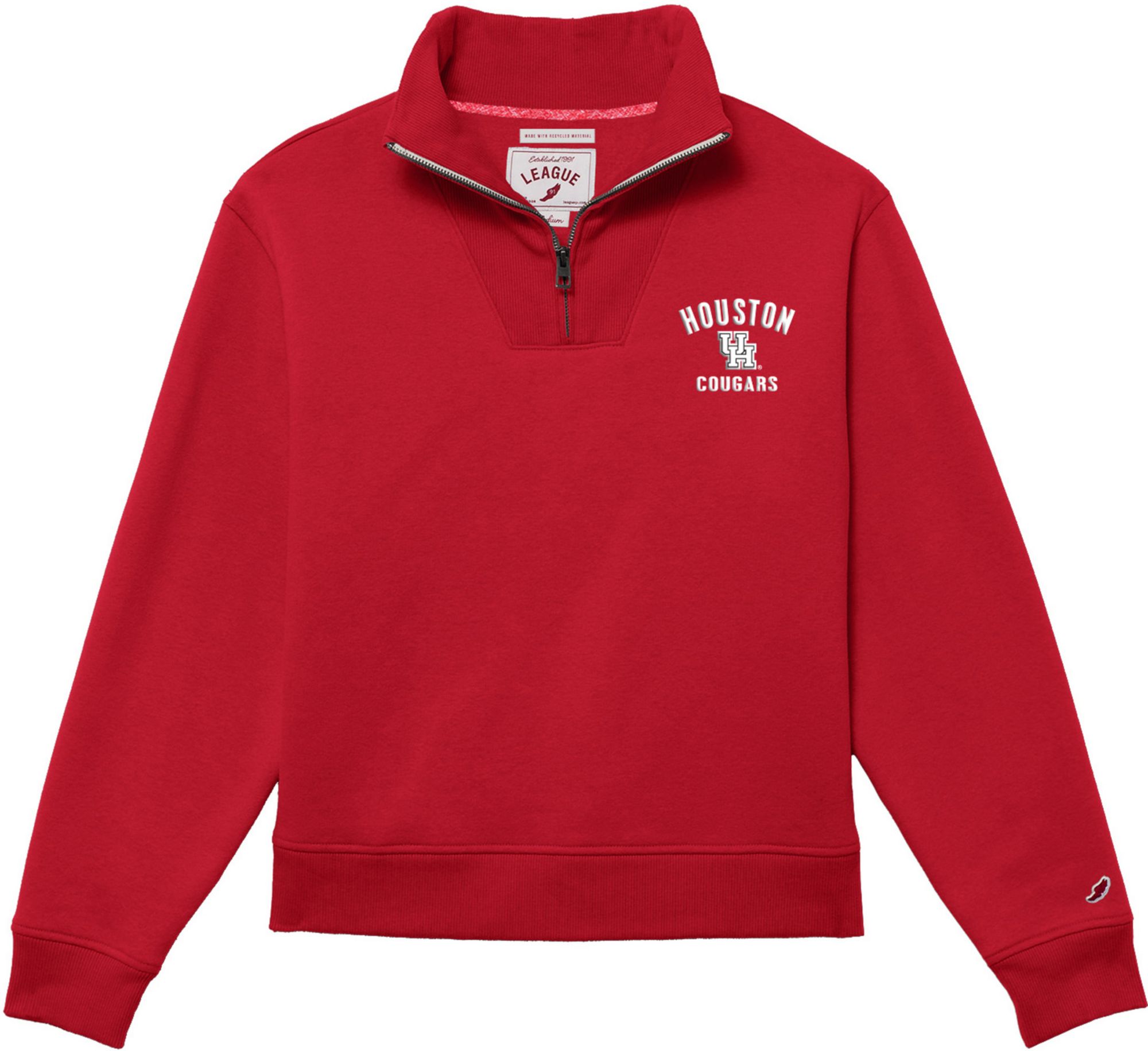 League-Legacy Women's Houston Cougars Red 1991 1/4 Zip Jacket