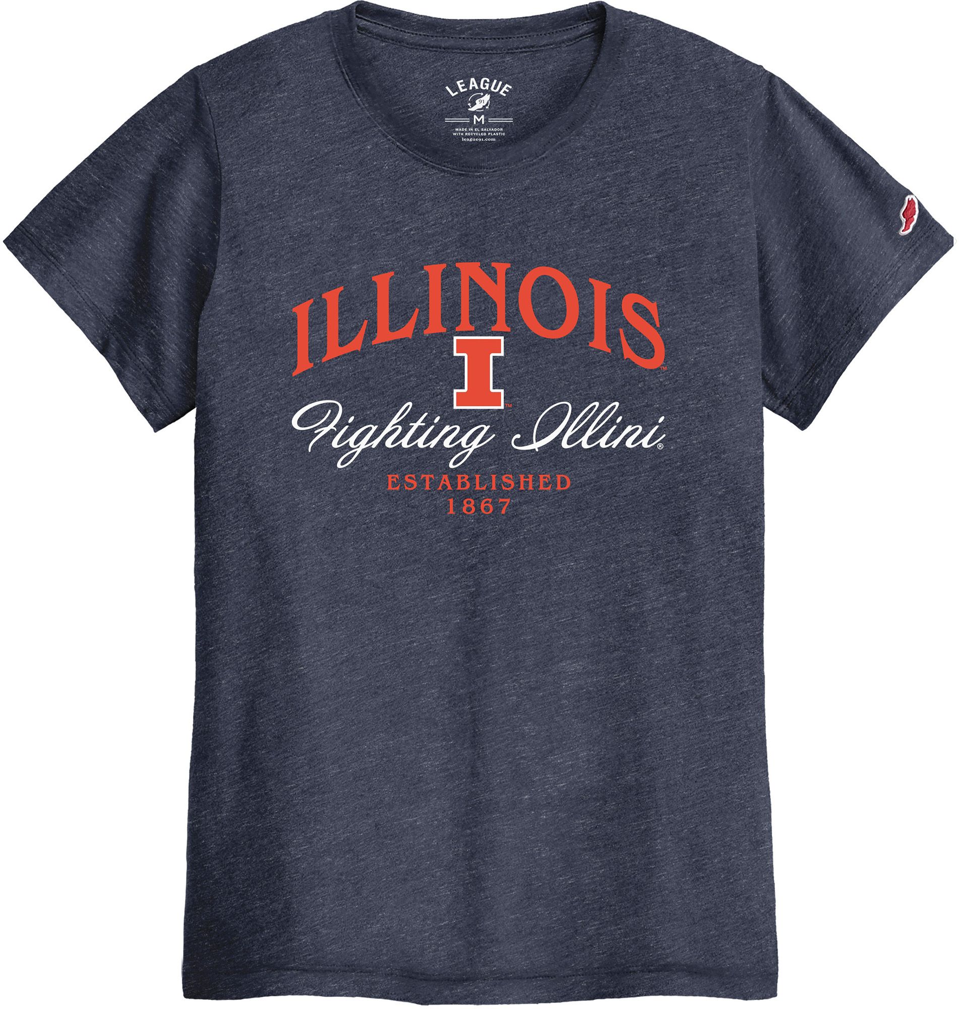 League-Legacy Women's Illinois Fighting Illini Navy Everyday Fan Intramural T-Shirt