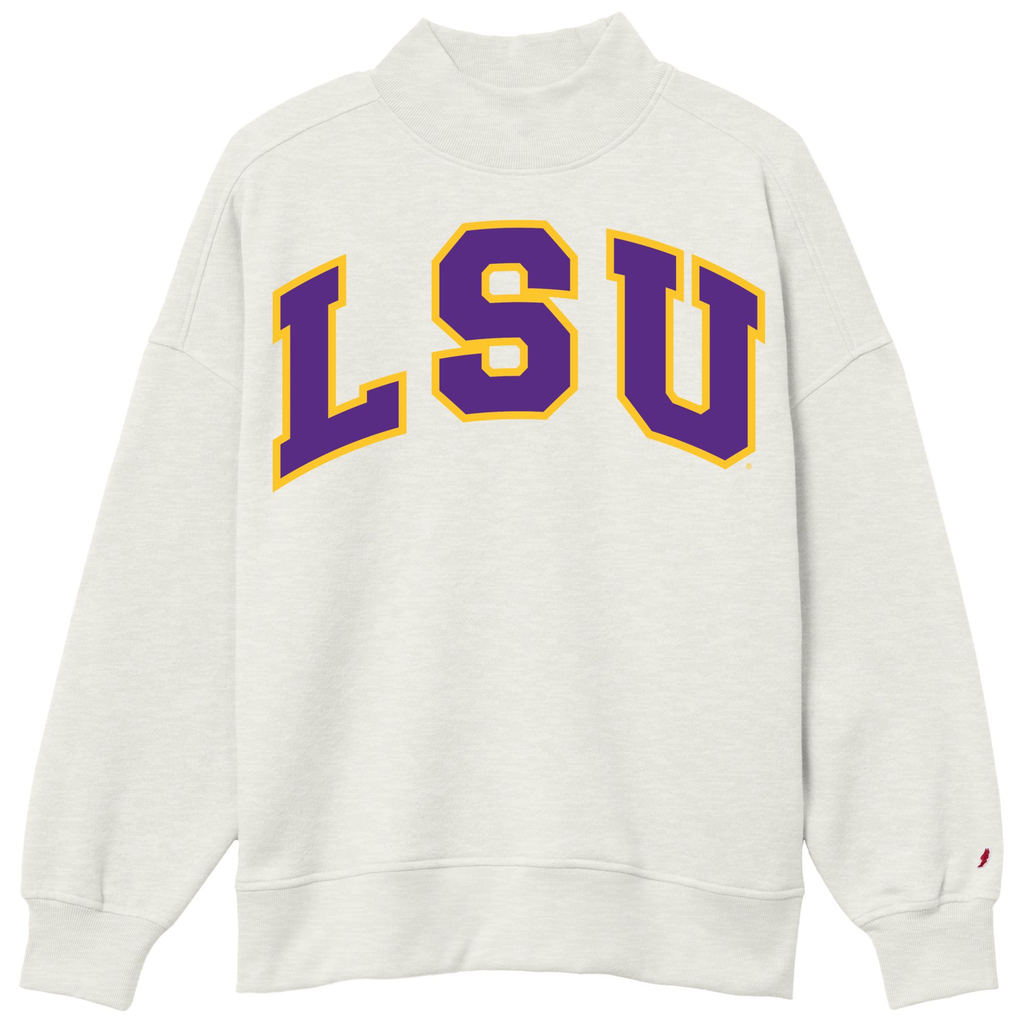 League-Legacy Women's LSU Tigers Oatmeal Diana Mock Neck Sweatshirt