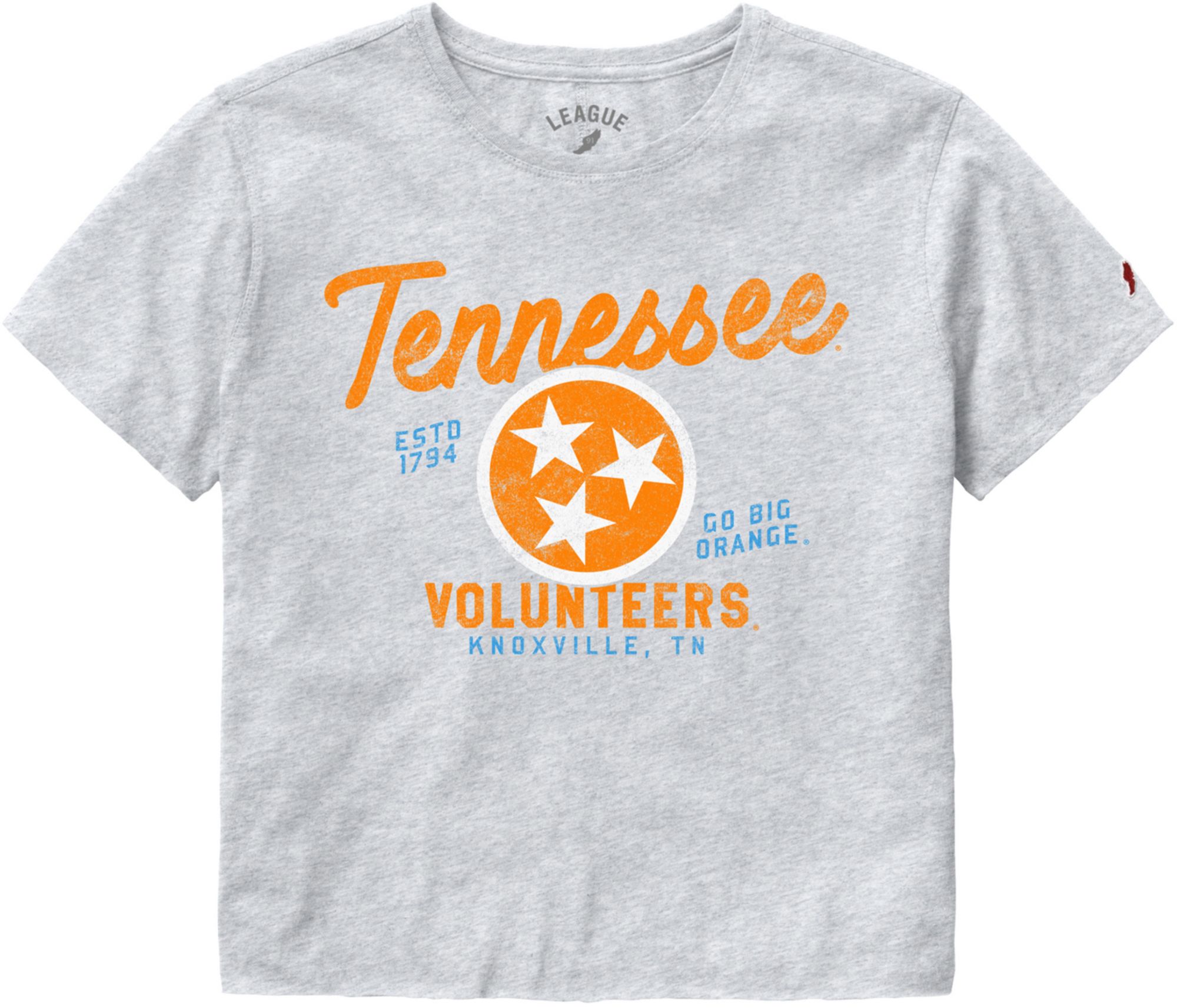 League-Legacy Women's Tennessee Volunteers Gray Alumni Clothesline Cropped T-Shirt - Gray