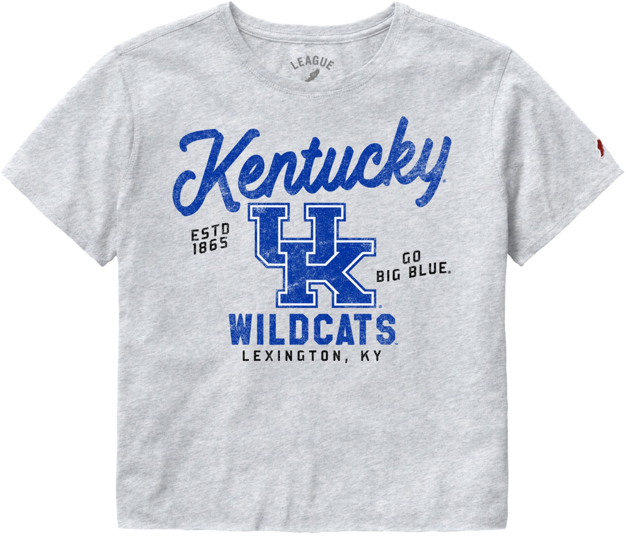 League-Legacy Women's Kentucky Wildcats Gray Clothesline Cropped T-Shirt