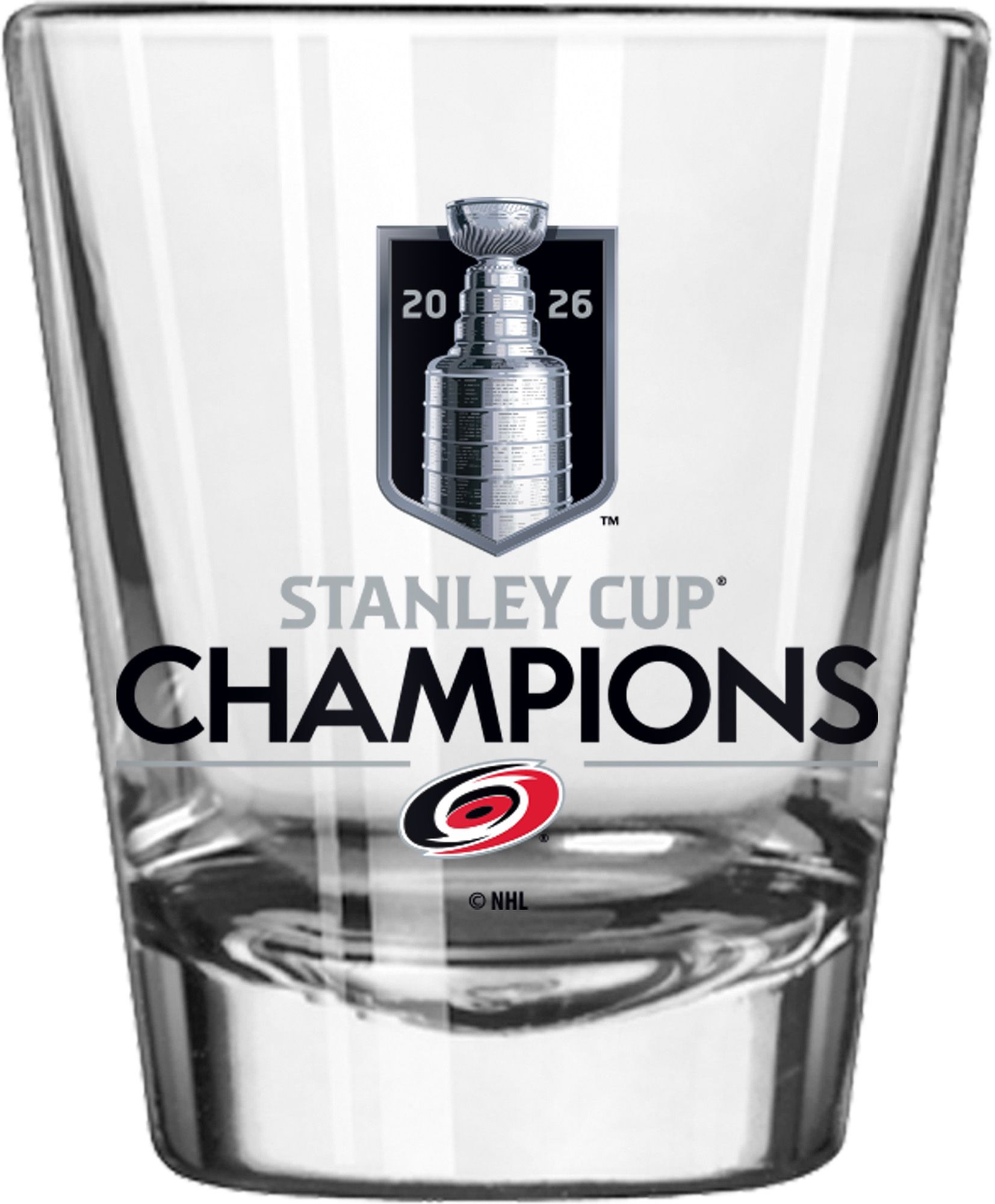 Logo Carolina Hurricanes 2026 Stanley Cup Champions Shot Glass