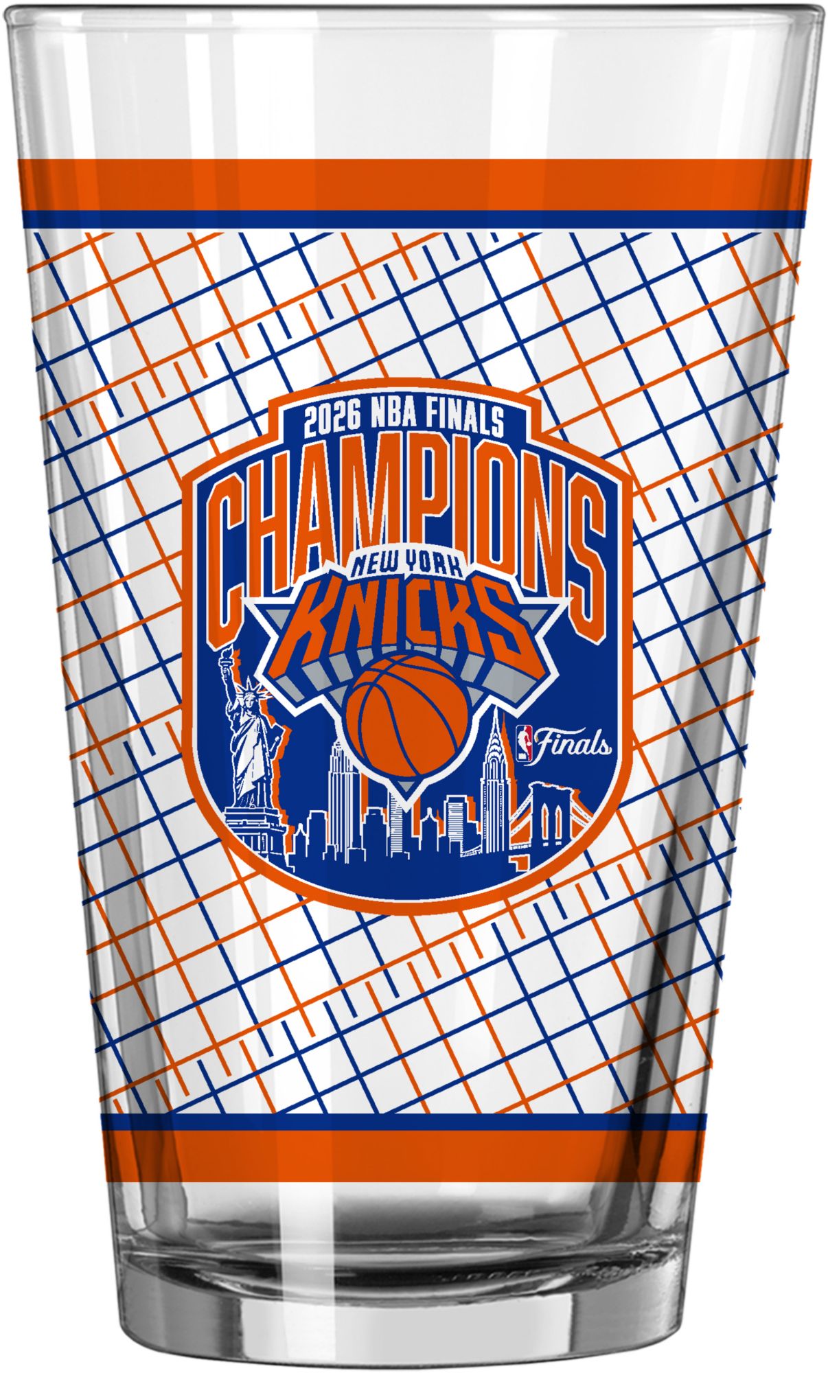 Logo 2026 NBA Champions New York Knicks Pint Glass
