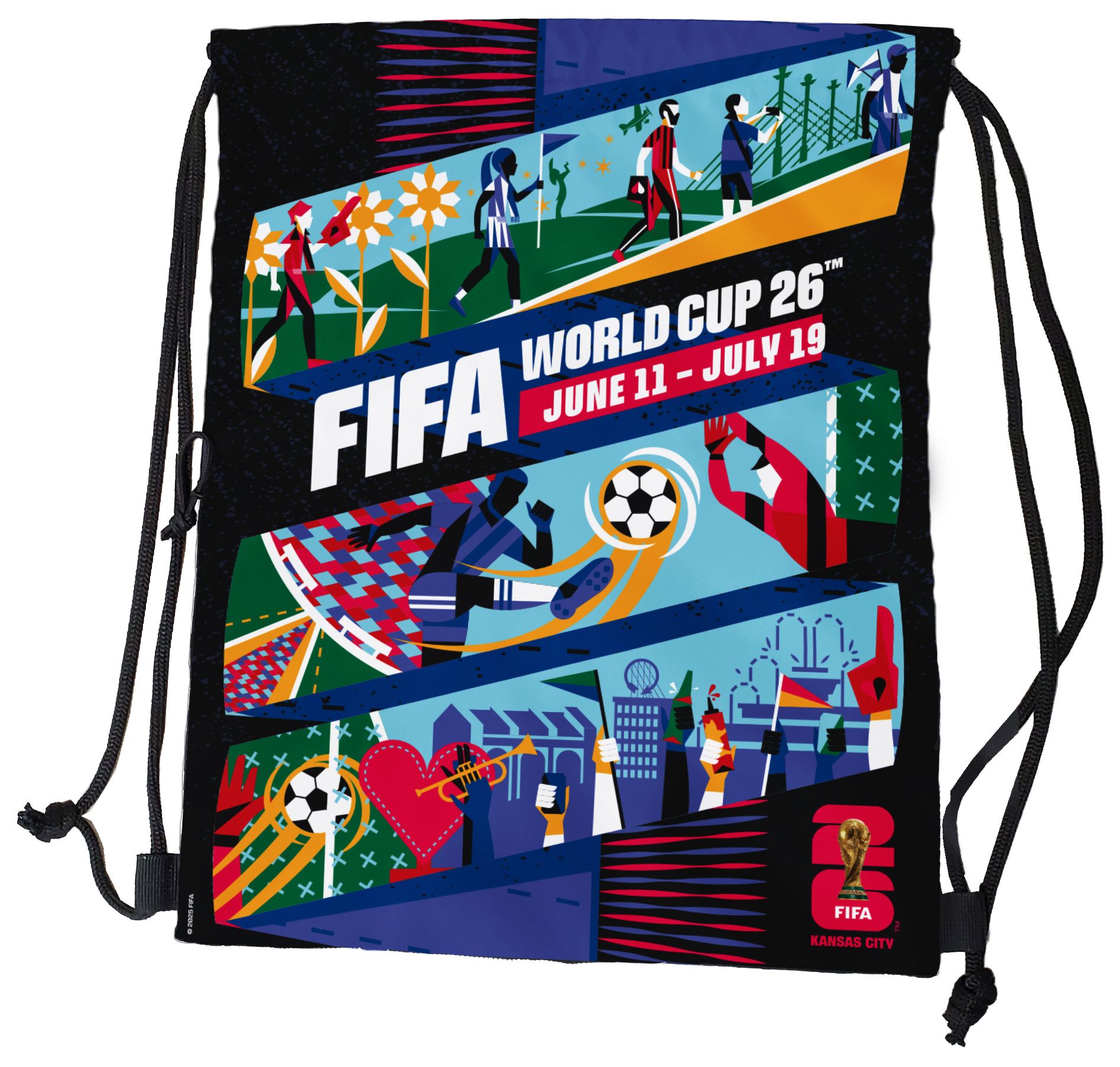 Logo 2026 World Cup Host City Kansas City White Tilt Backsack
