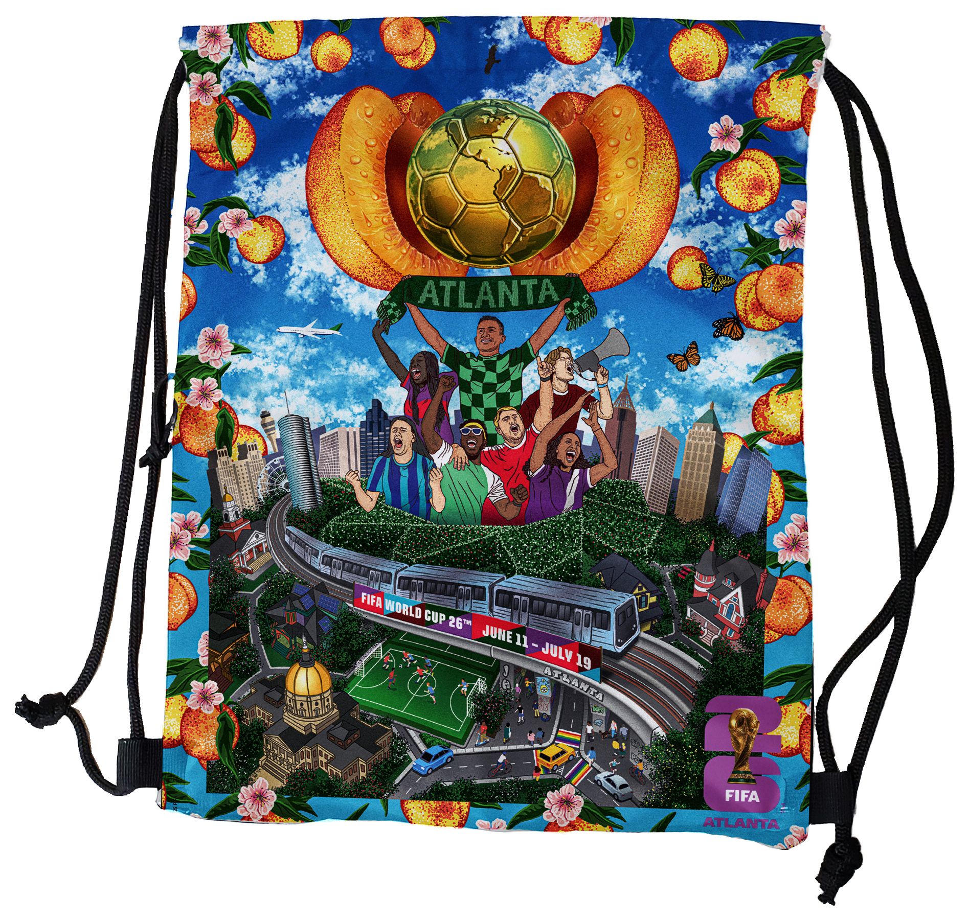Logo 2026 World Cup Host City Atlanta White Tilt Backsack