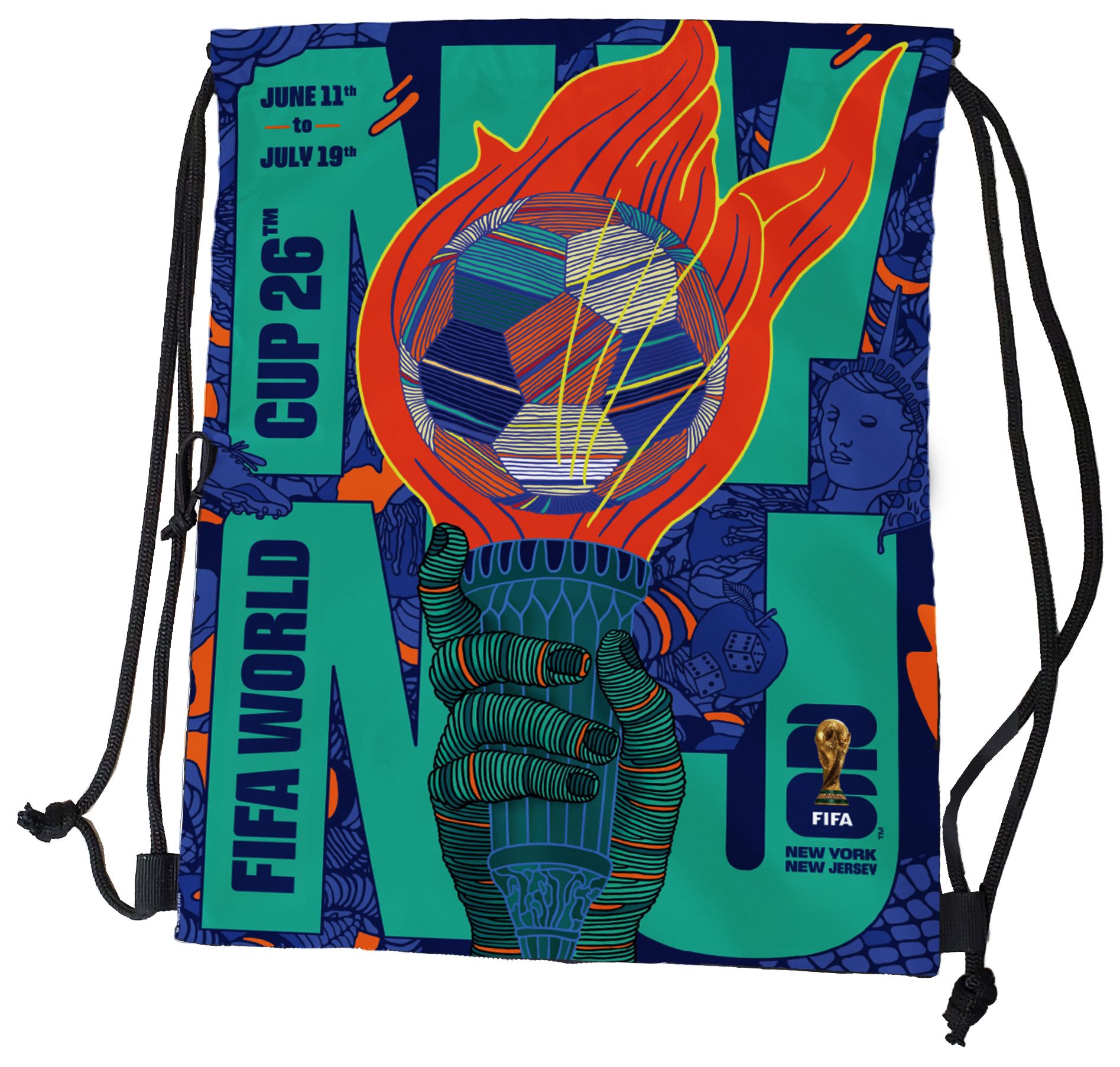 Logo 2026 World Cup Host City New York/New Jersey White Tilt Backsack
