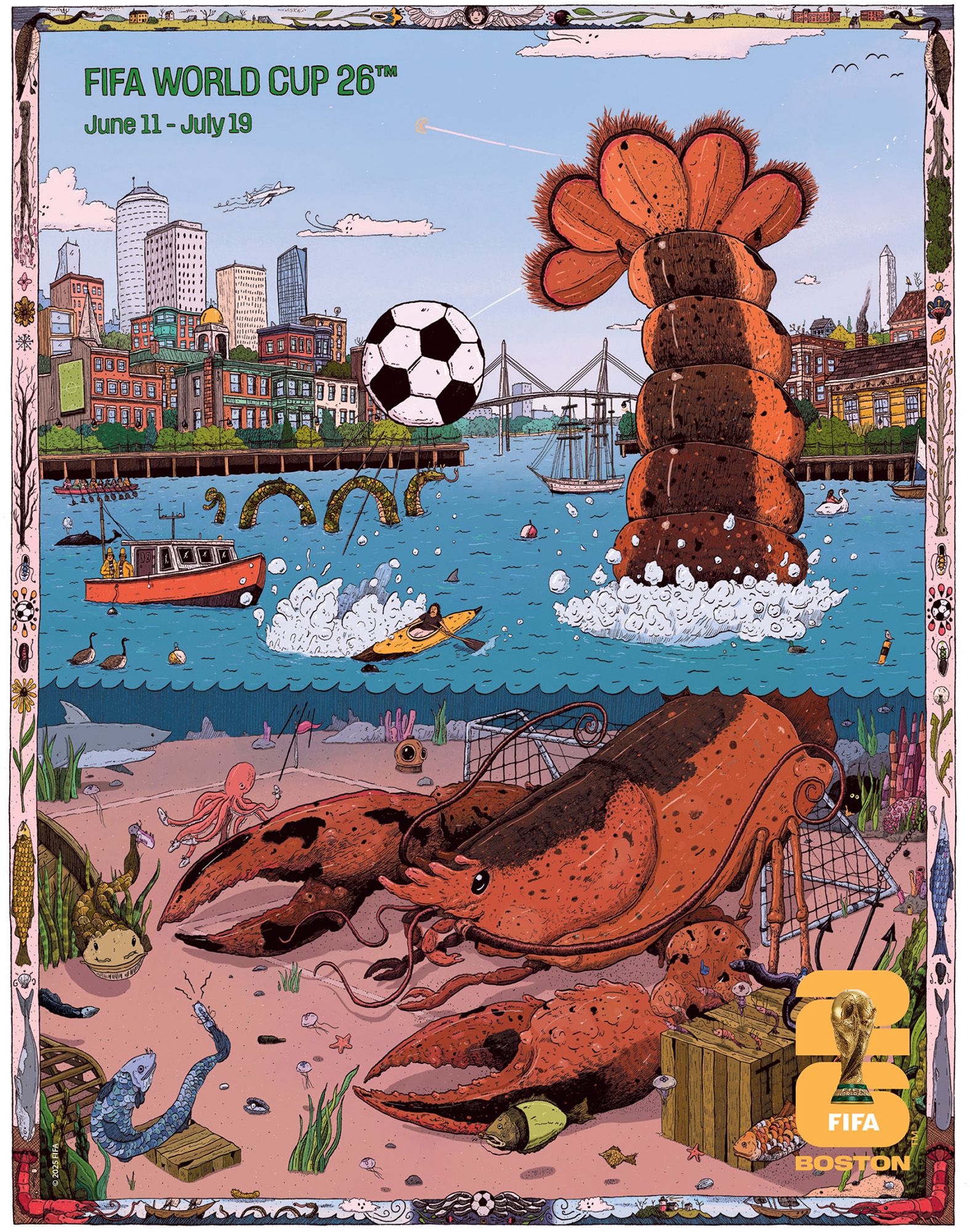 Logo 2026 World Cup Host City Boston Multi Magnet