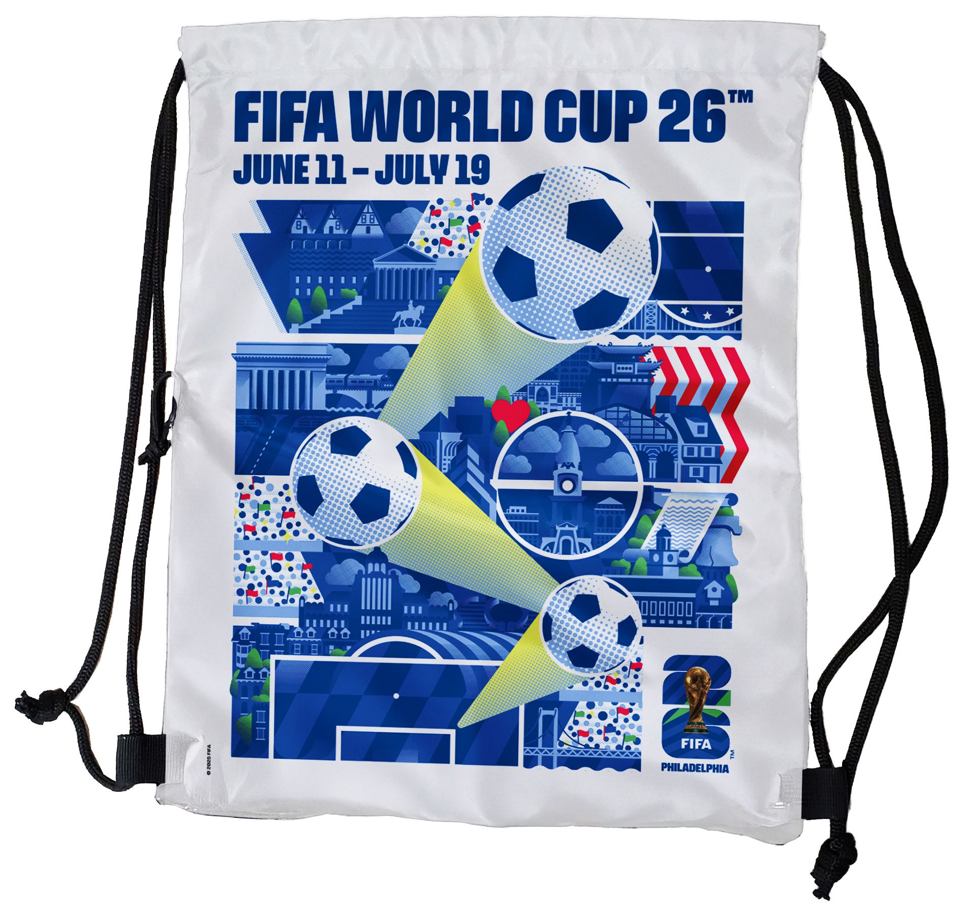 Logo 2026 World Cup Host City Philadelphia White Tilt Backsack