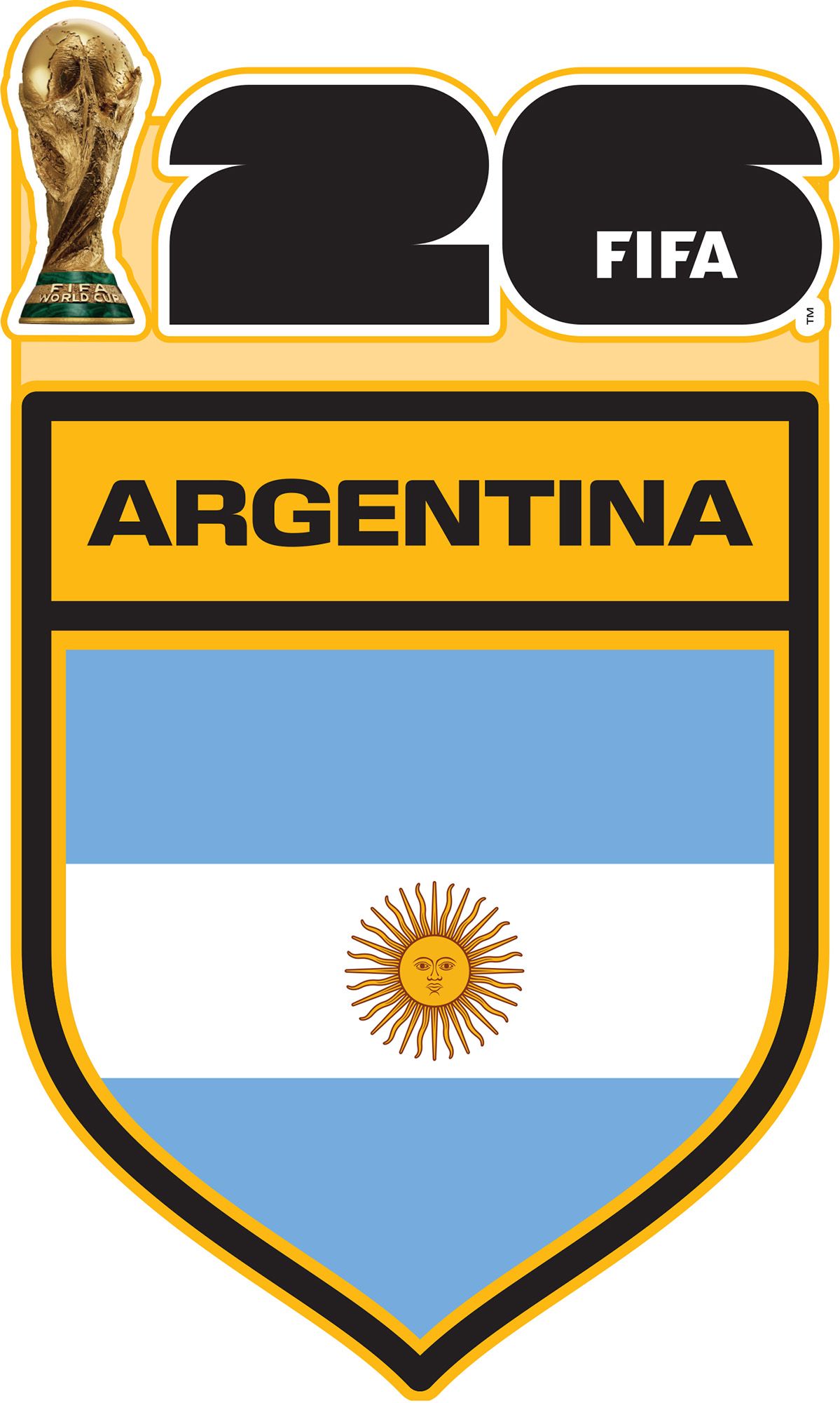 Logo 2026 World Cup Argentina Blue and White Lanyard