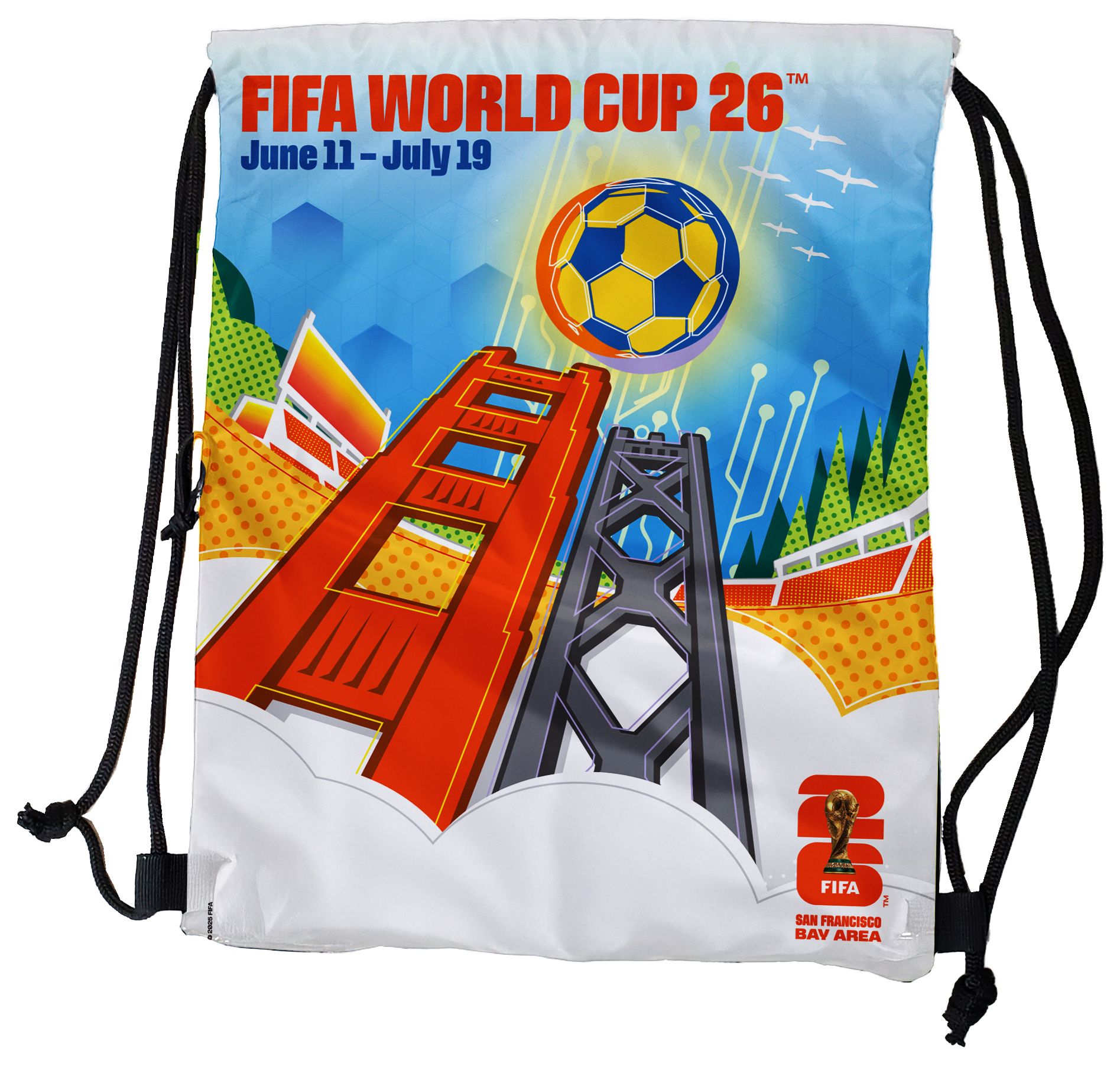 Logo 2026 World Cup Host City San Francisco White Tilt Backsack