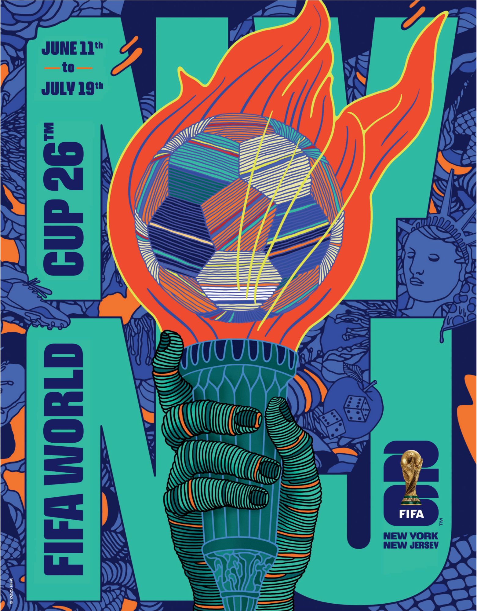 Logo 2026 World Cup Host City New York City Multi Magnet