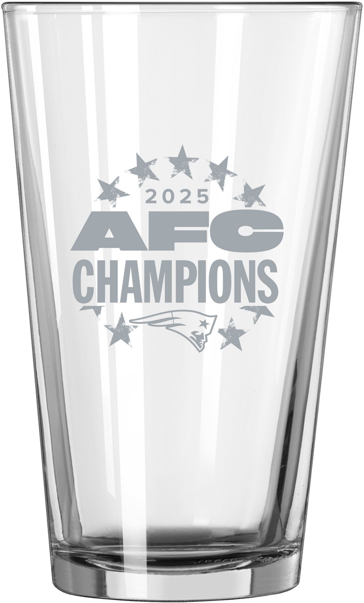 Logo 2025-26 AFC Champions New England Patriots Pint Glass