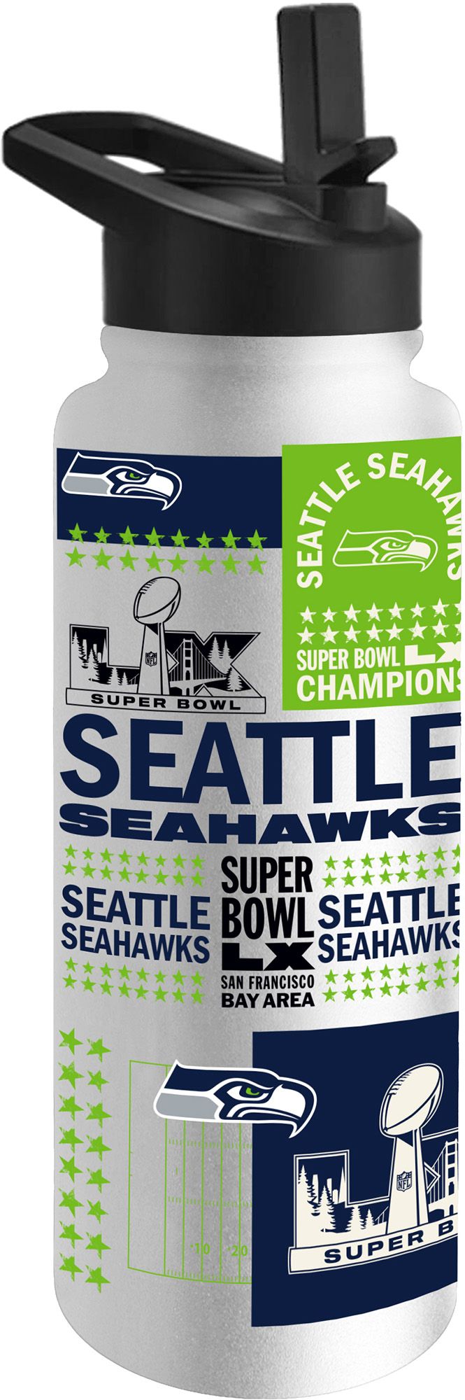 Logo Brands 2025-26 Super Bowl LX Champions Seattle Seahawks 34oz.  Bottle