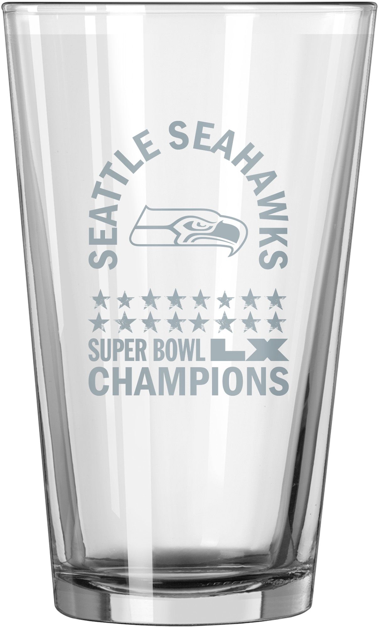 Logo Brands 2025-26 Super Bowl LX Champions Seattle Seahawks Etched Pint Glass