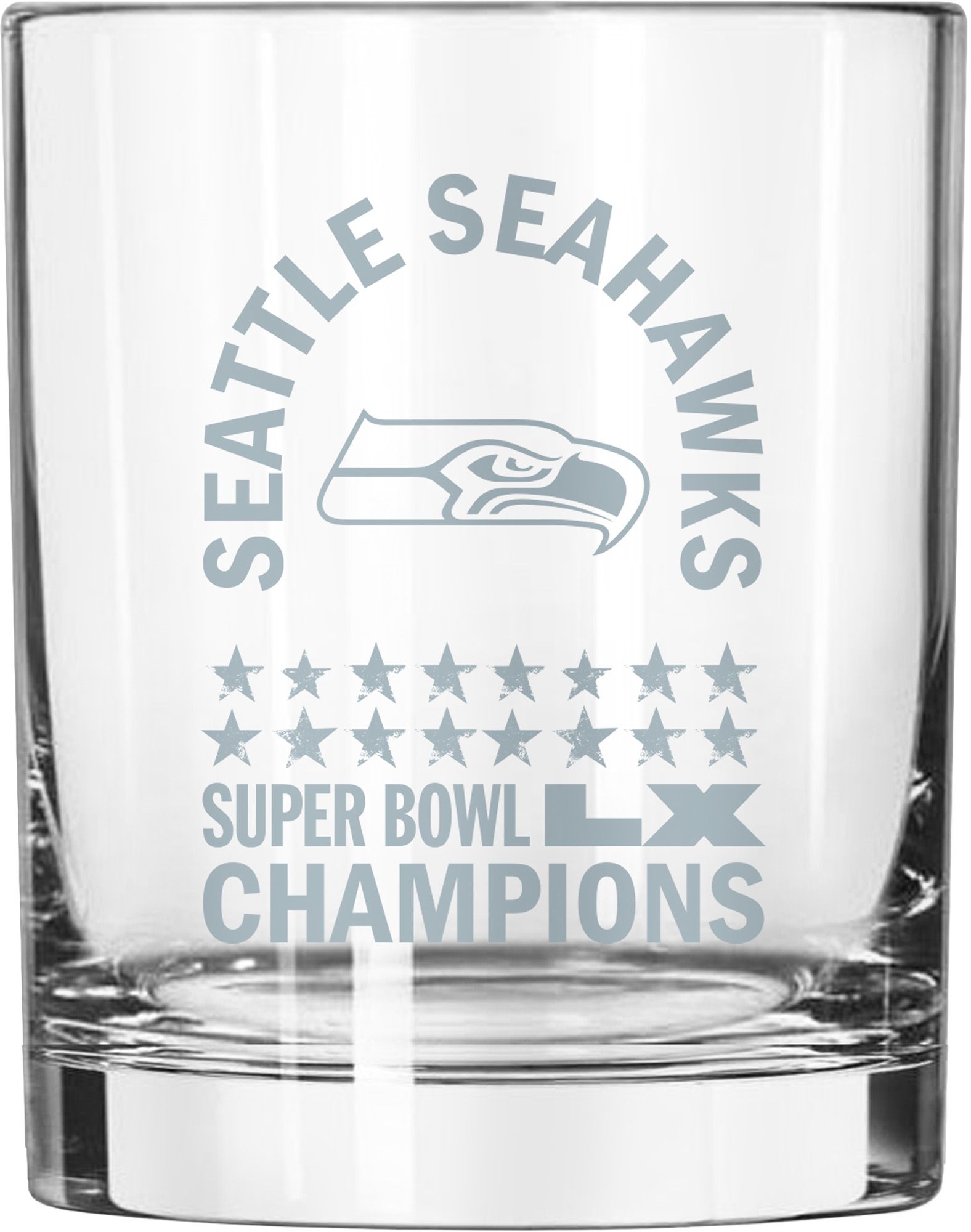 Logo Brands 2025-26 Super Bowl LX Champions Seattle Seahawks Rocks Glass