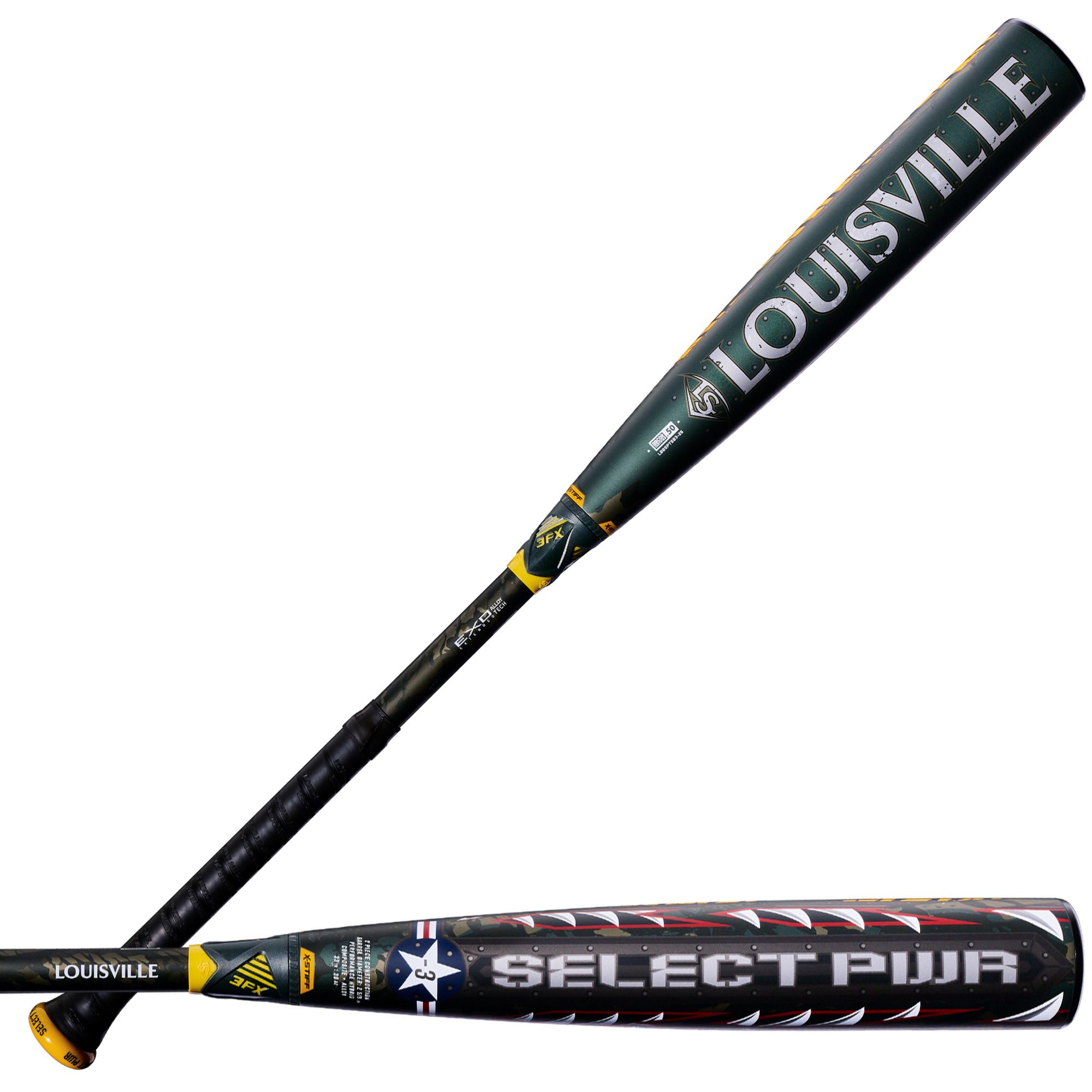 Louisville Slugger Select PWR Tiger Shark Hybrid BBCOR Bat 2026 (-3)