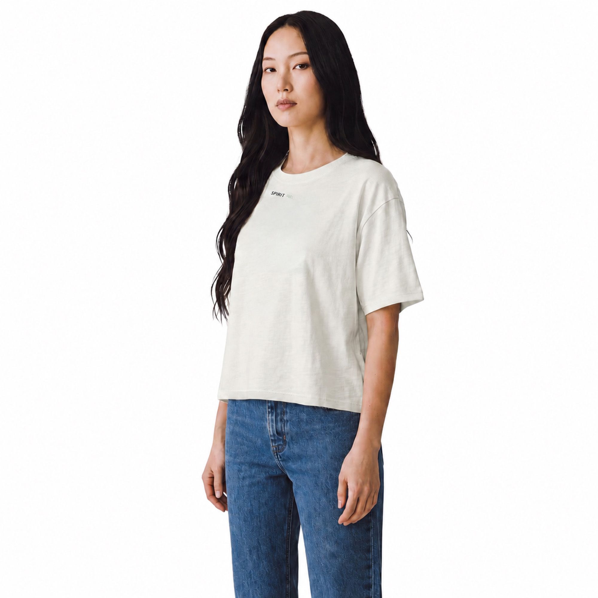 Lusso Women's Washington Spirit Off White Boxy T-Shirt