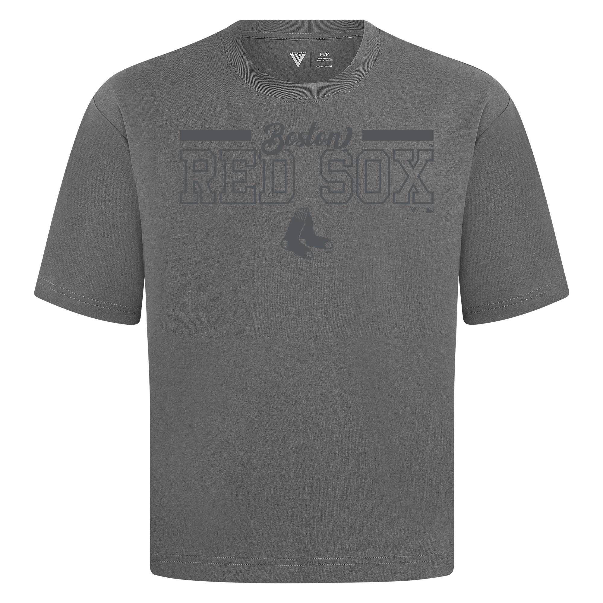 Levelwear Men's Boston Red Sox Grey Luxe Logo T-Shirt