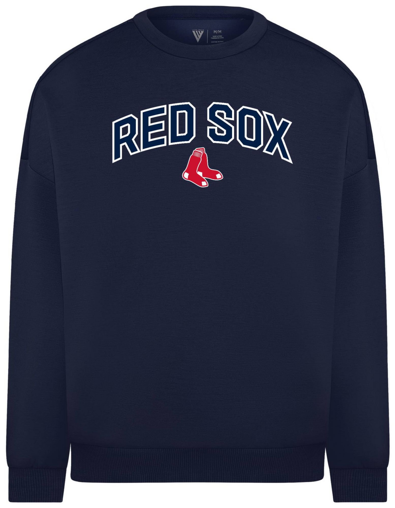 Levelwear Men's Boston Red Sox Navy Luxe Logo Crewneck Sweatshirt