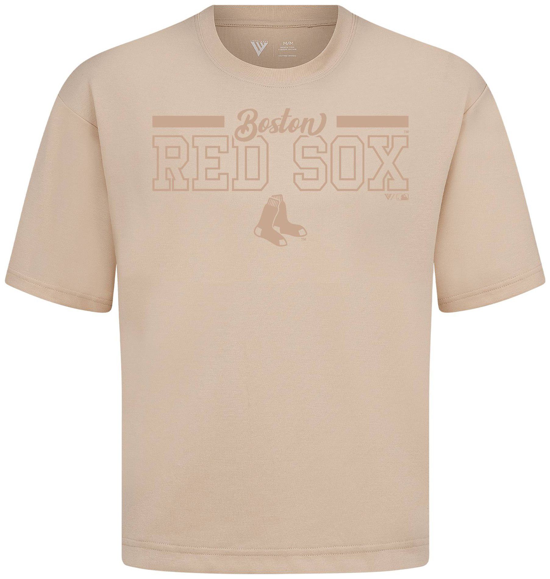 Levelwear Men's Boston Red Sox Tan Luxe Logo T-Shirt