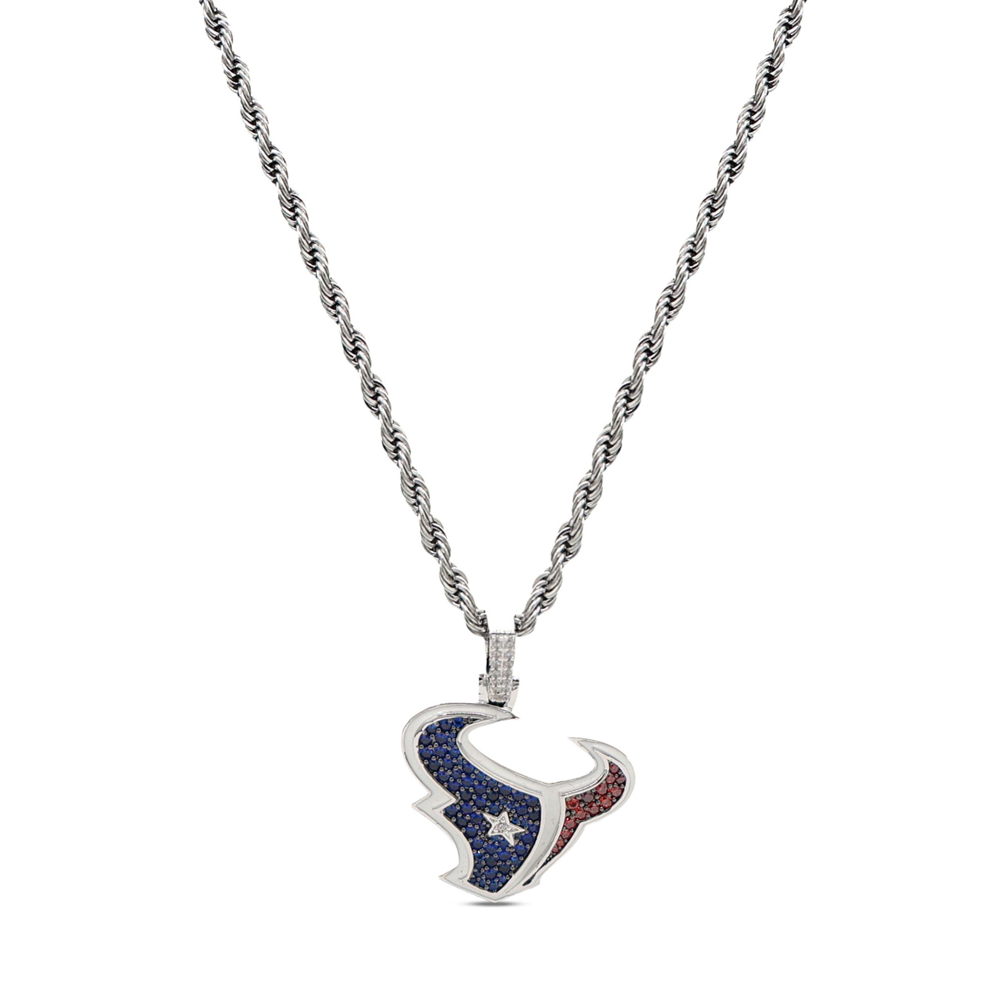 GLD Houston Texans White Gold Rope Chain