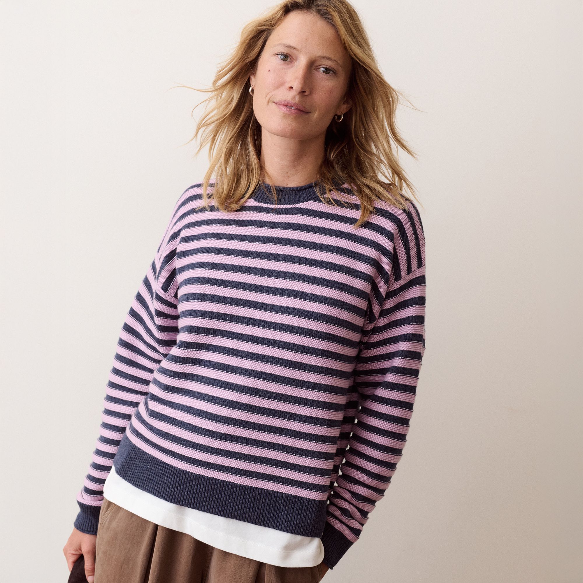 Navy/Lavender Stripe