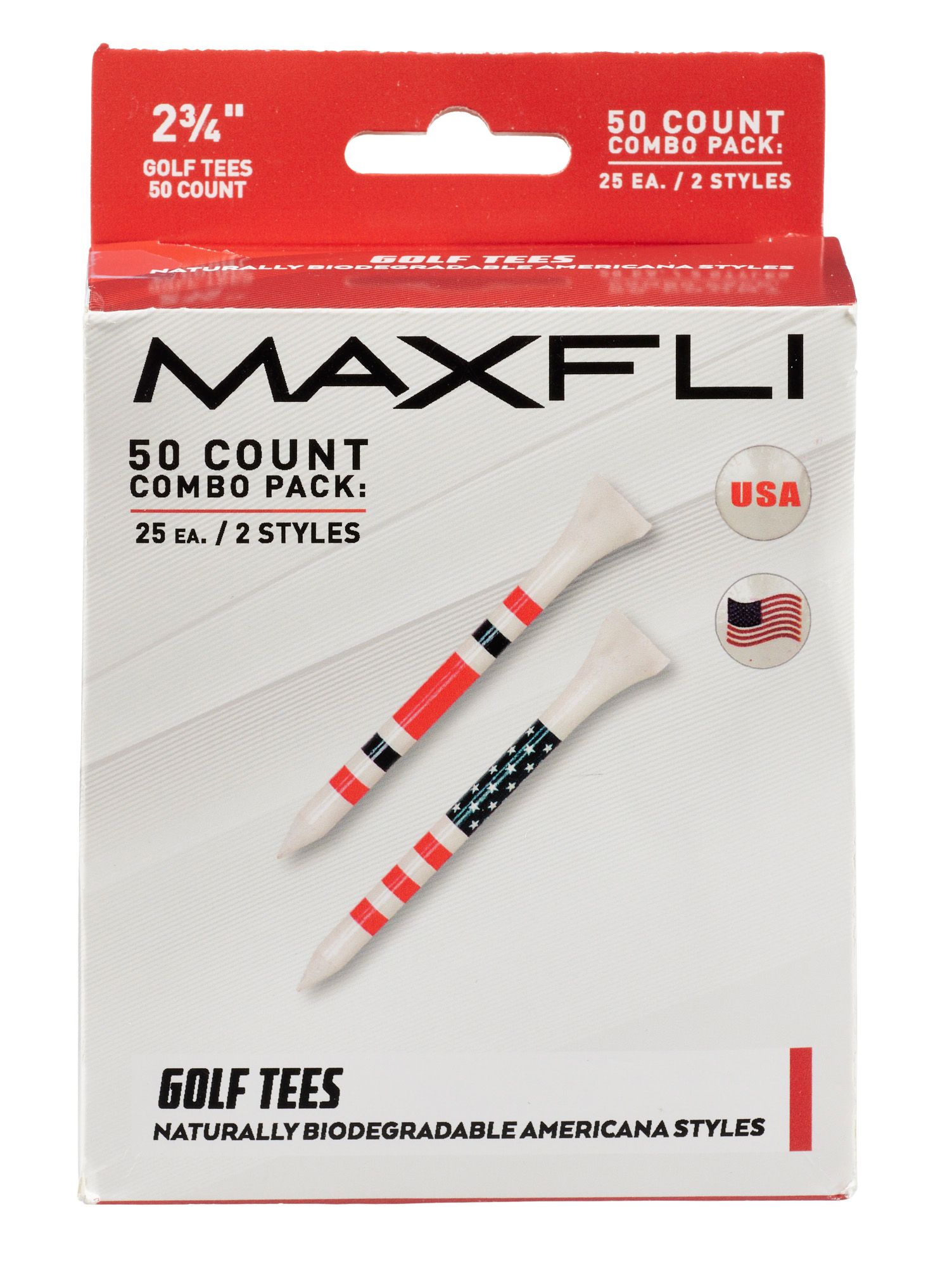 Maxfli 2 3/4" USA Tees 50 Pack
