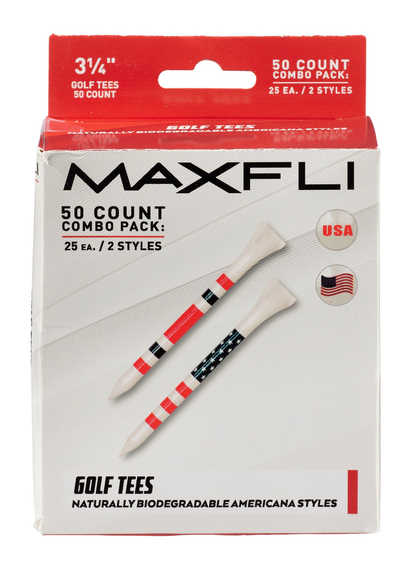 Maxfli 3 1/4" USA Tees 50 Pack