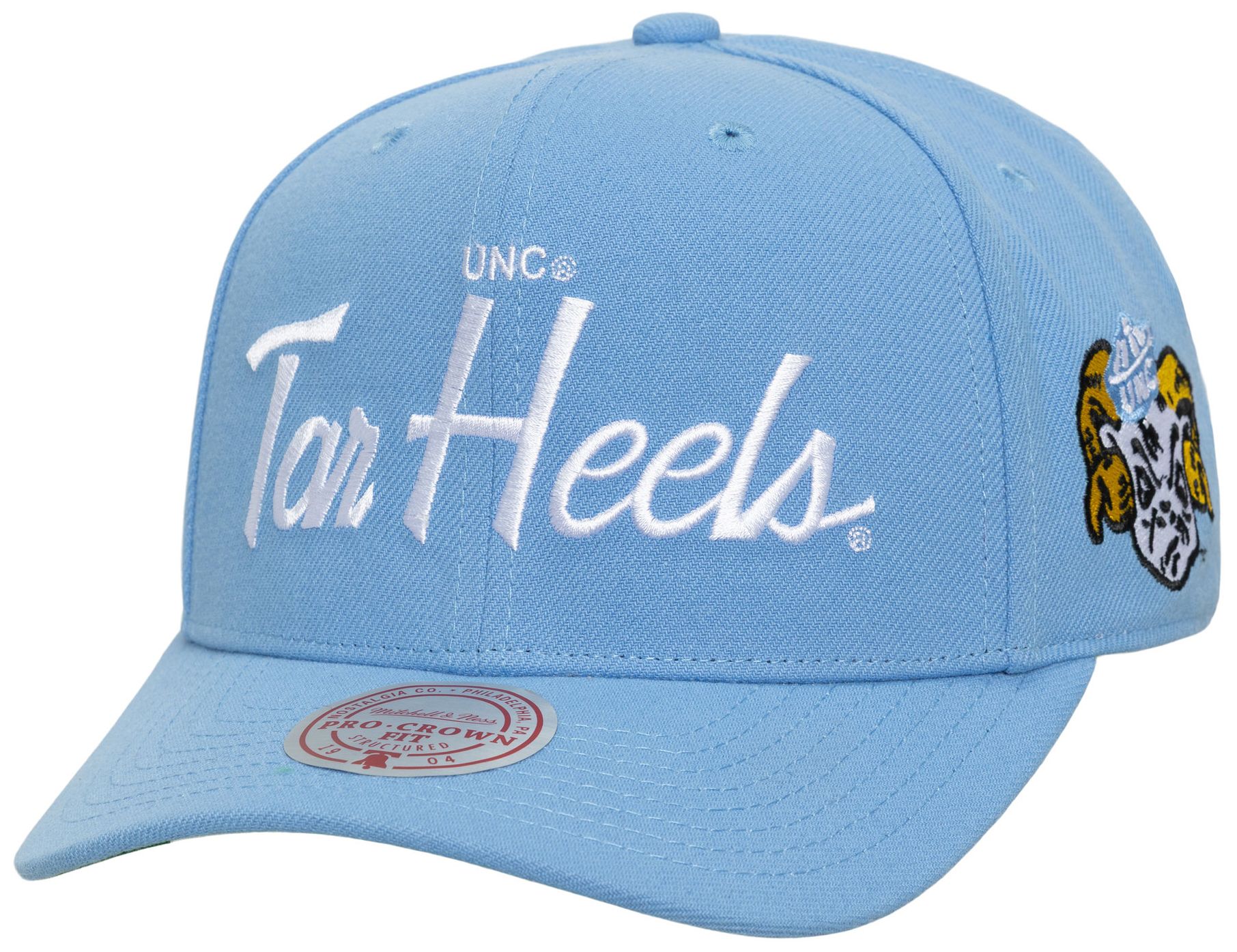 Mitchell &amp; Ness Adult North Carolina Tar Heels Light Blue Head Coach Pro Snapback Adjustable Hat