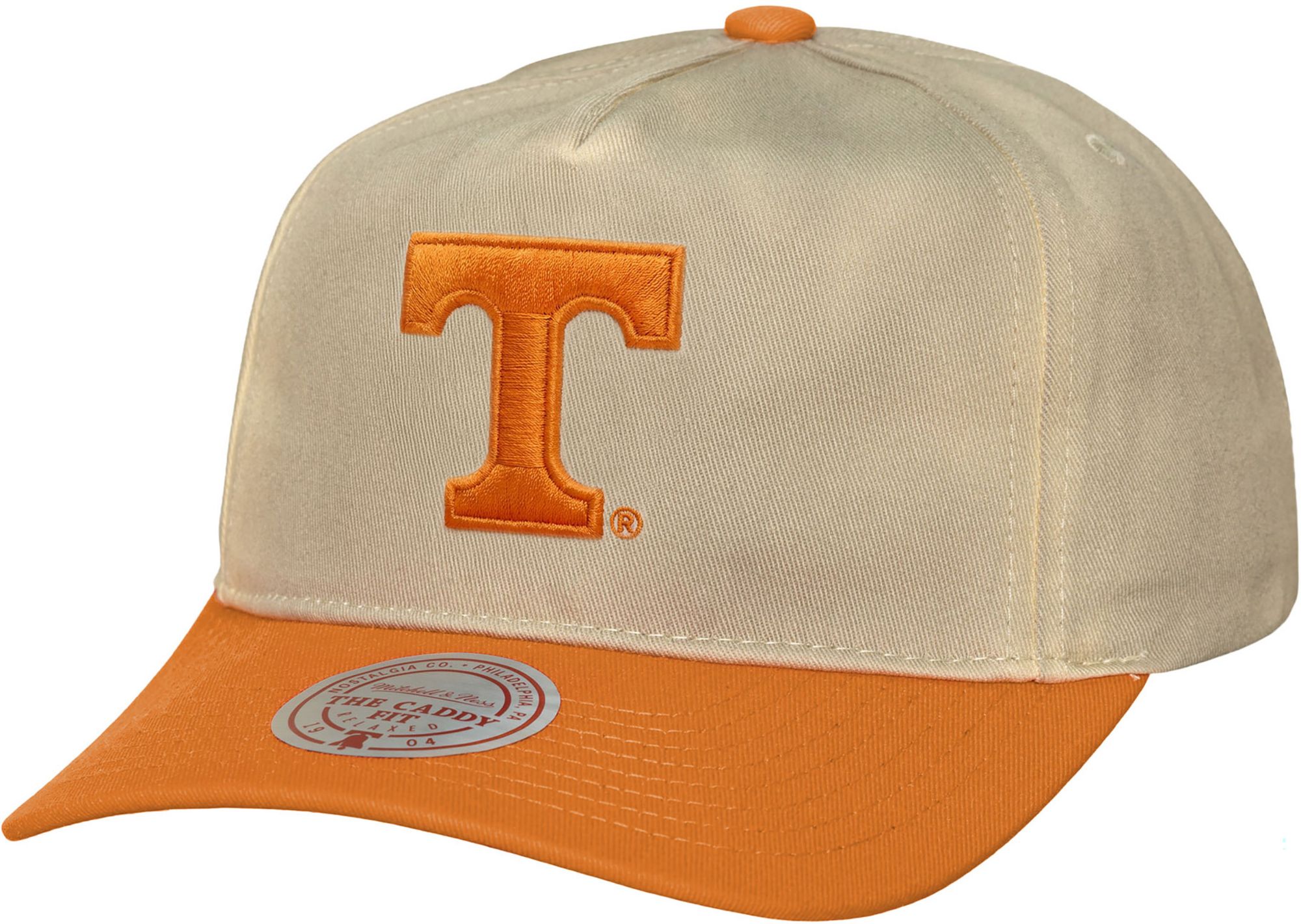 Mitchell &amp; Ness Adult Tennessee Volunteers Off White and Orange Retro Roots Caddy Adjustable Hat