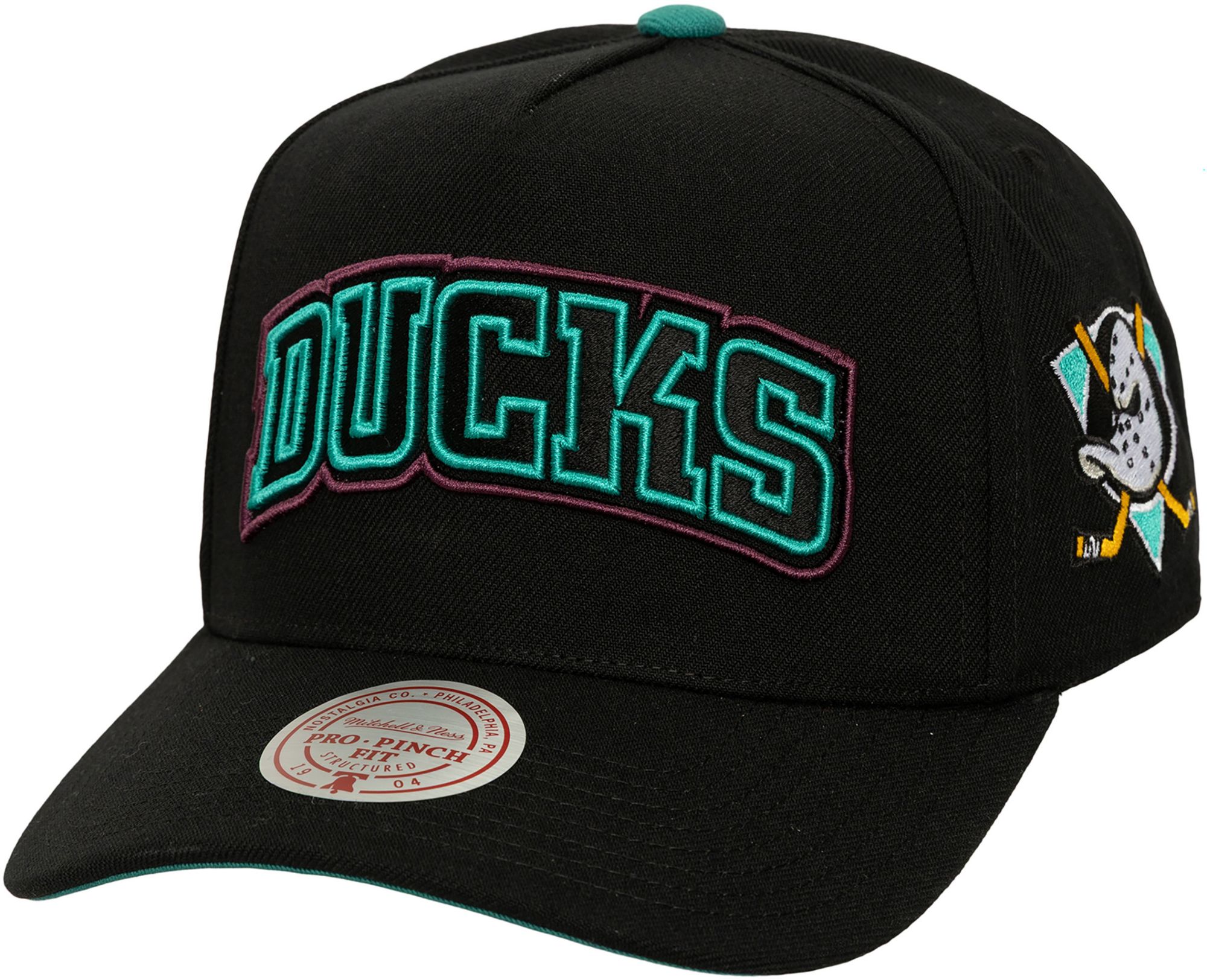 Mitchell &amp; Ness Adult Anaheim Ducks Black Vintage Snapback Adjustable Hat