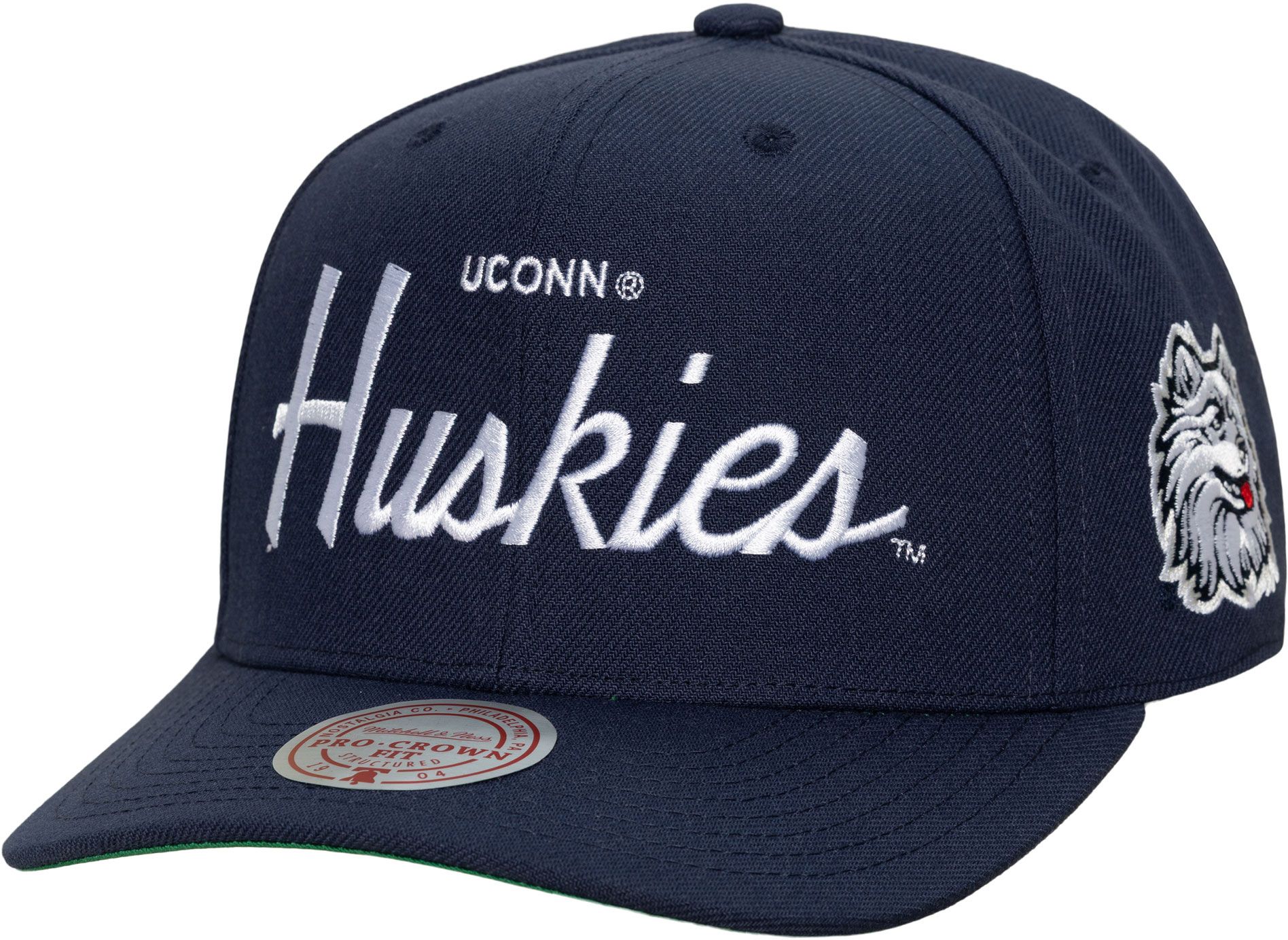 Mitchell &amp; Ness Adult UConn Huskies Navy Head Coach Pro Snapback Adjustable Hat