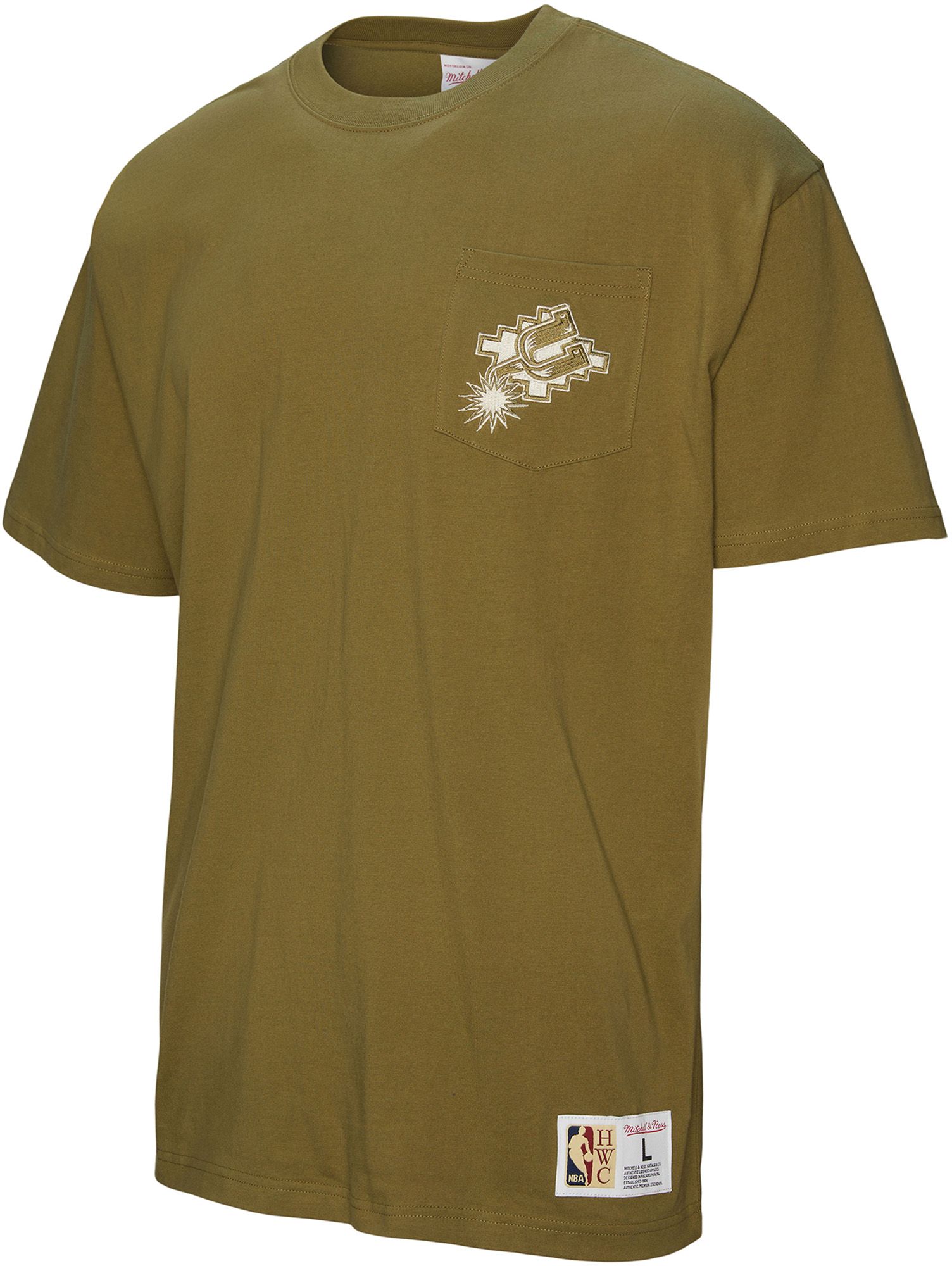 Mitchell & Ness Adult San Antonio Spurs Green Premium Pocket Wordmark T-Shirt