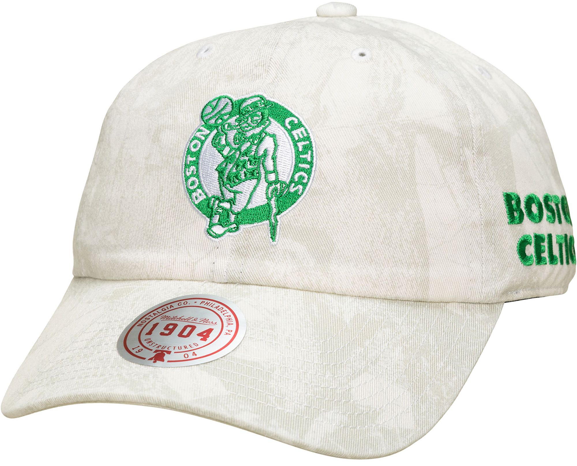 Mitchell & Ness Adult Boston Celtics Strapback Adjustable Hat, Men's, White