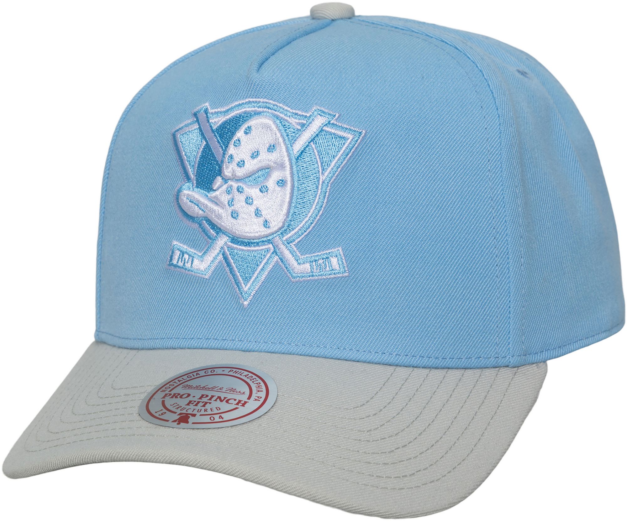 Mitchell & Ness Adult Anaheim Ducks Light Blue Gleam Pro Snapback Adjustable Hat