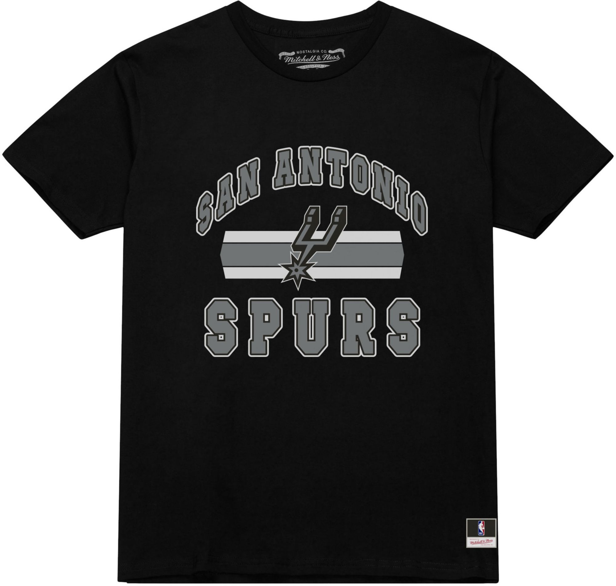 Mitchell & Ness Adult San Antonio Spurs Black Classic Wordmark T-Shirt