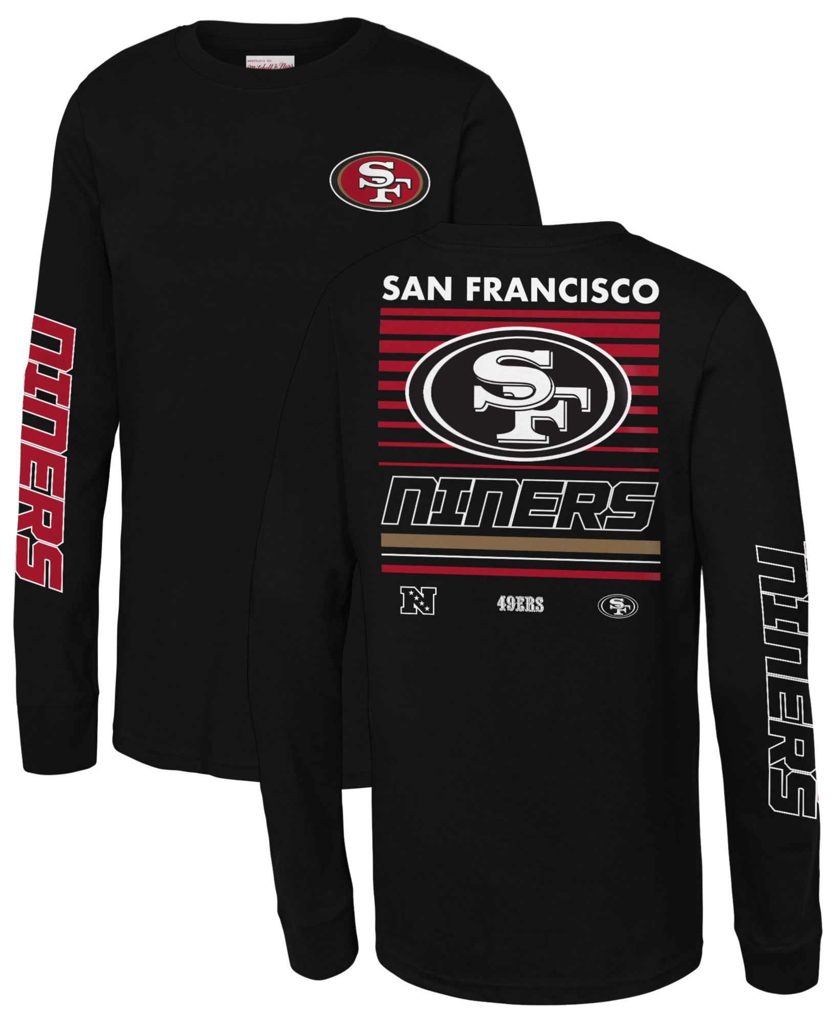Mitchell &amp; Ness Youth San Francisco 49ers Black Triple Play Long Sleeve Shirt