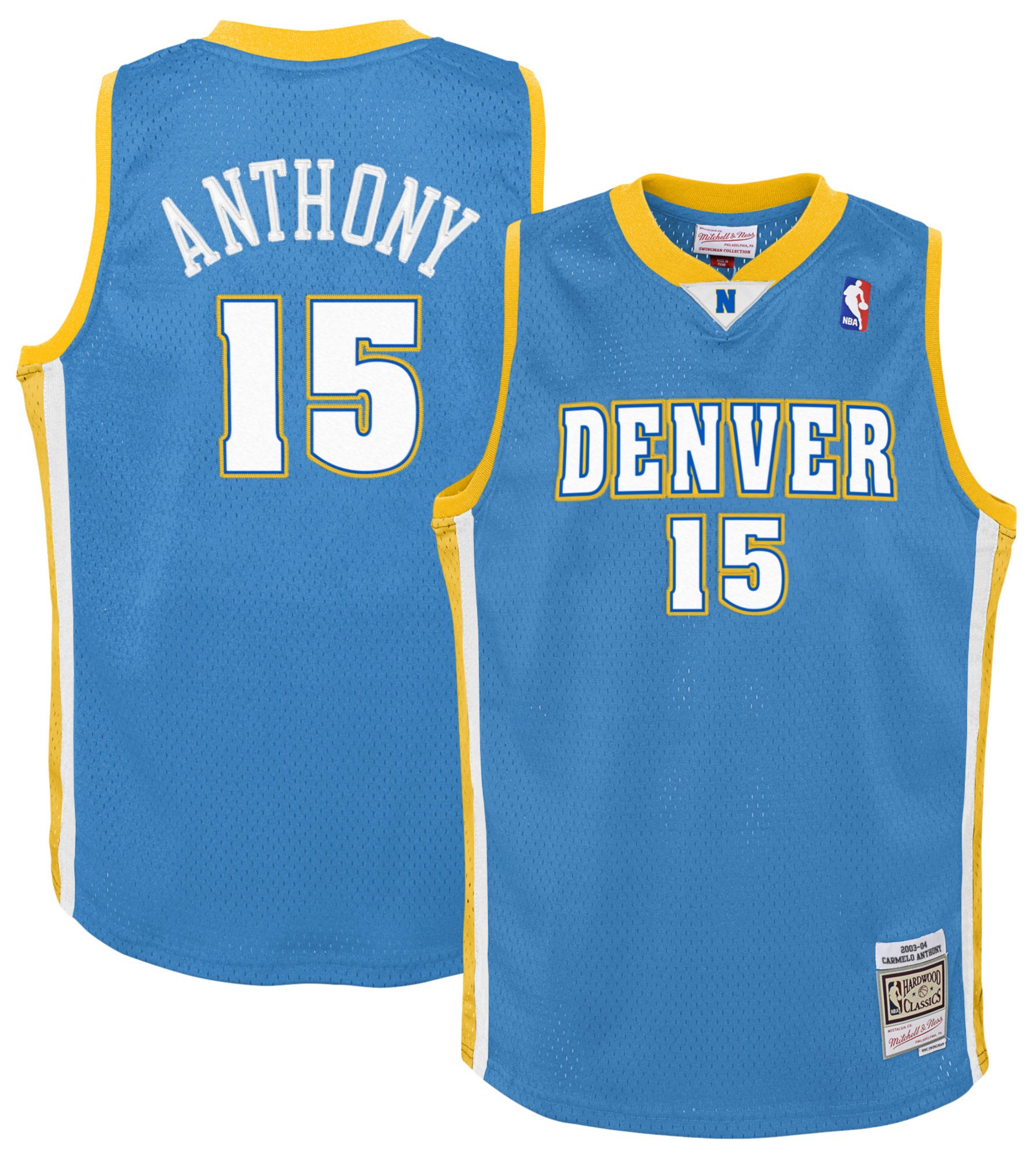 Mitchell &amp; Ness Boys' Denver Nuggets Carmelo Anthony Hardwood Classic Replica Jersey