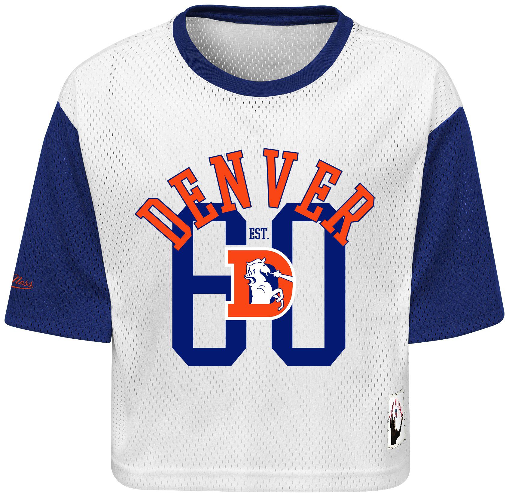 Mitchell &amp; Ness Girls' Denver Broncos White Gameday Cropped T-Shirt