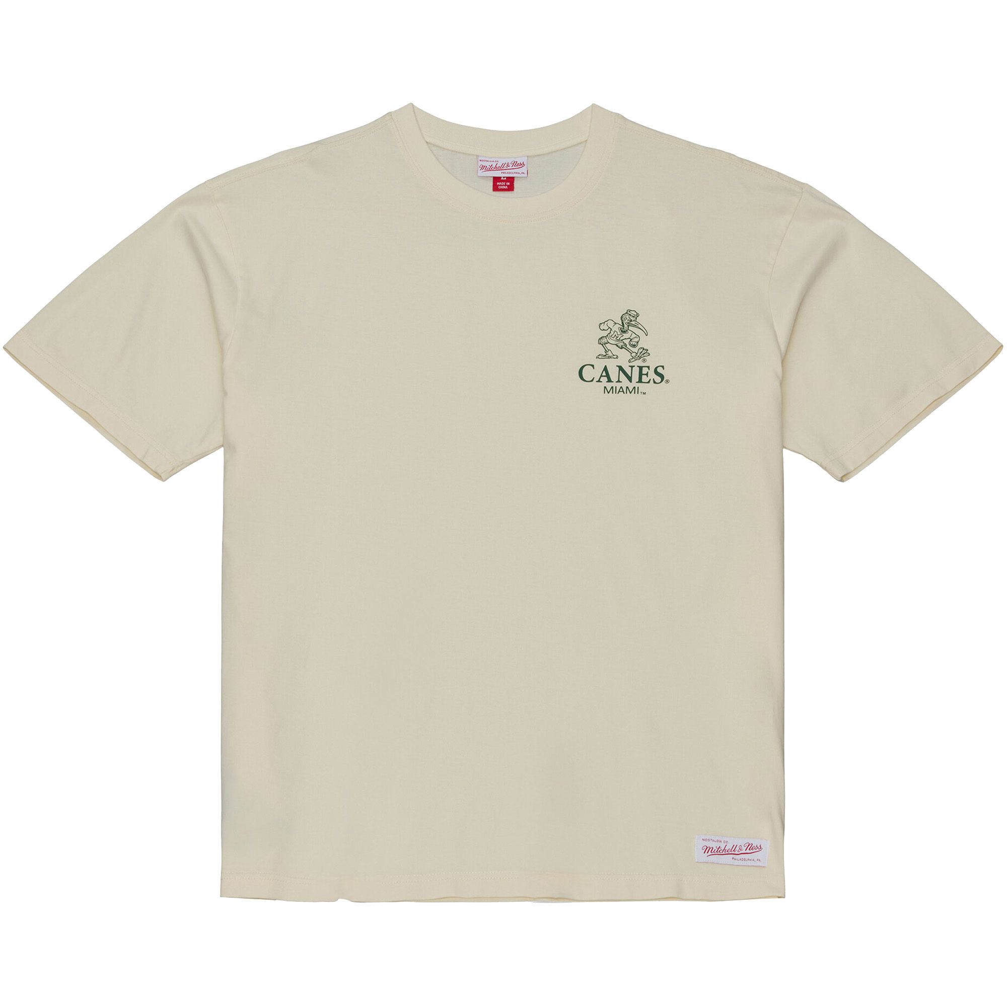 Mitchell &amp; Ness Men's Miami Hurricanes Cream Icon Essential T-Shirt