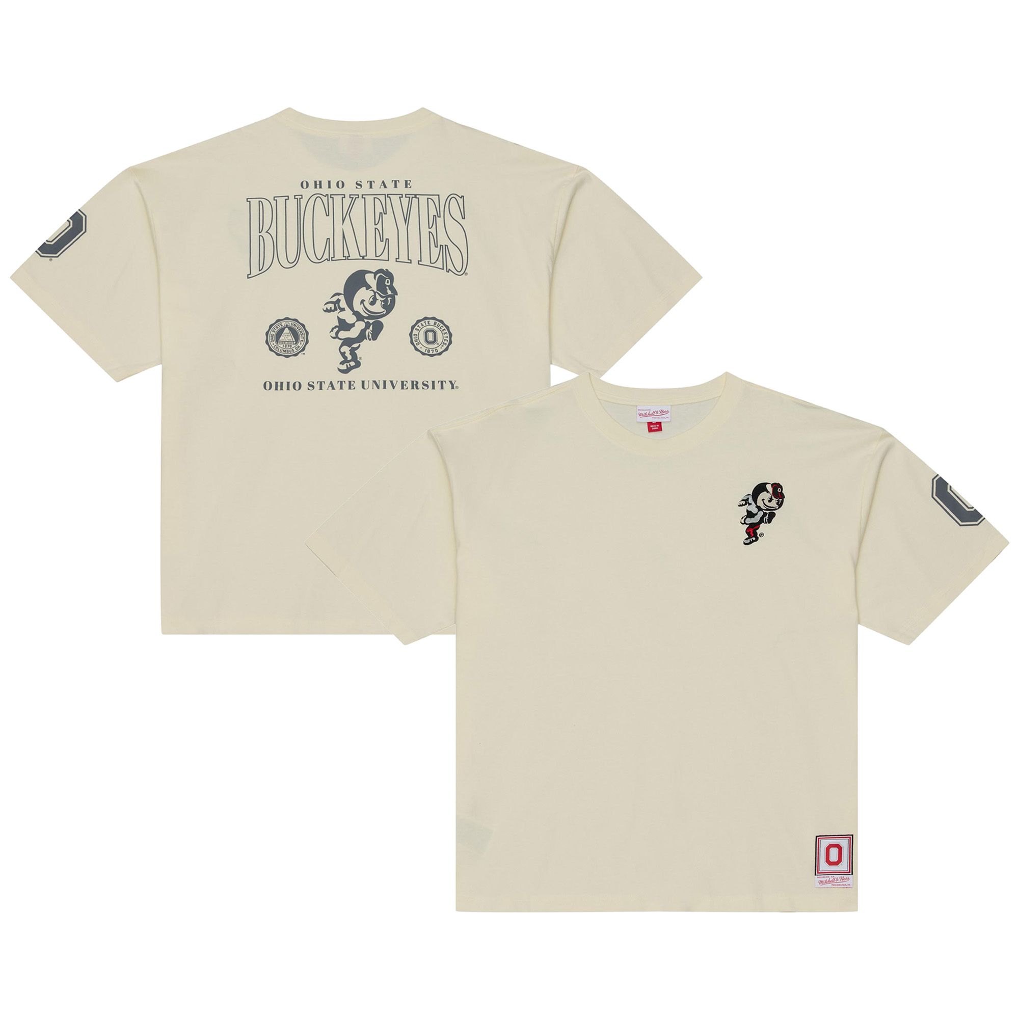 Mitchell &amp; Ness Men's Ohio State Buckeyes Vintage White Heritage Hues T-Shirt